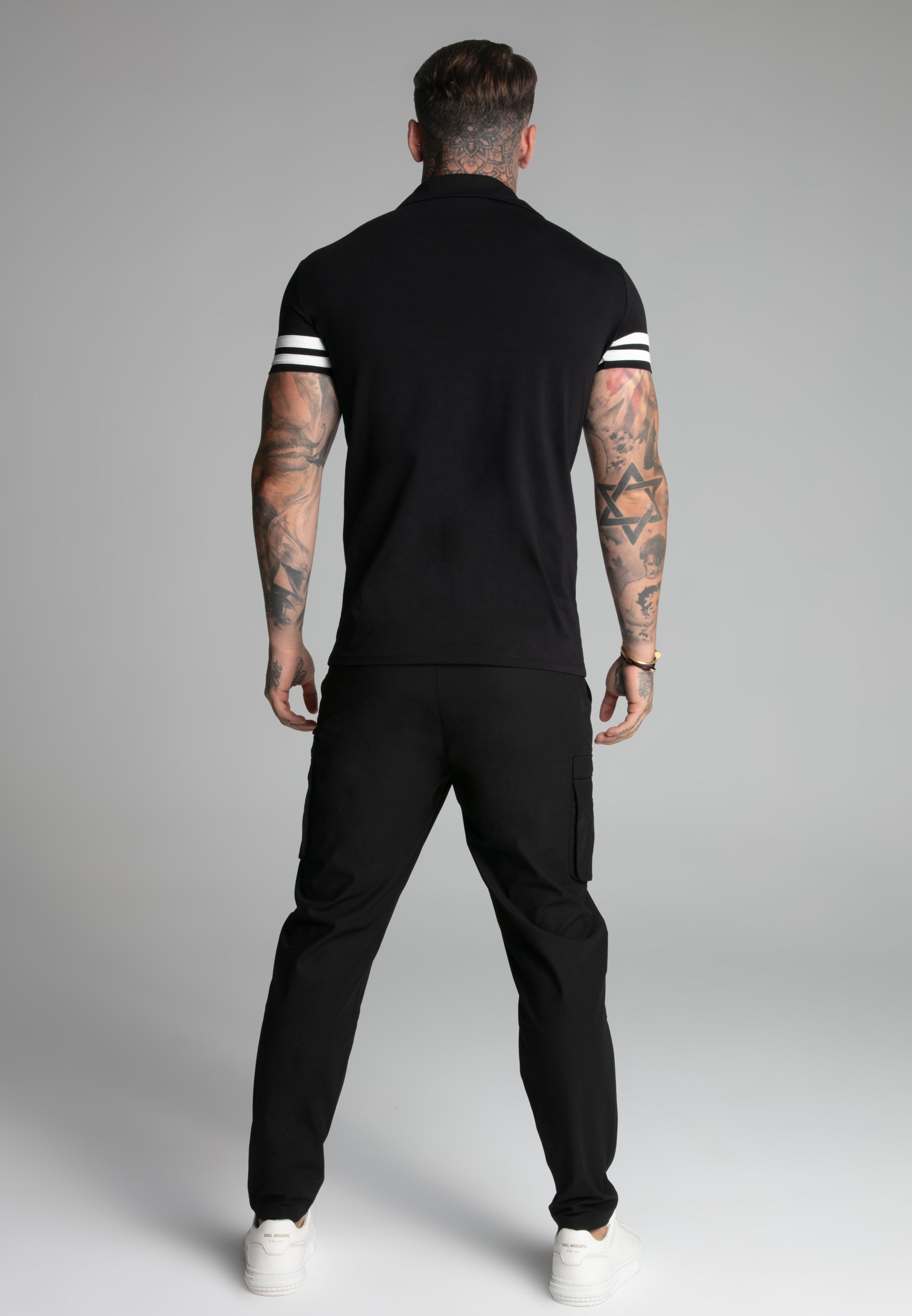 Tournament Revere Polo in Black T-Shirts SikSilk