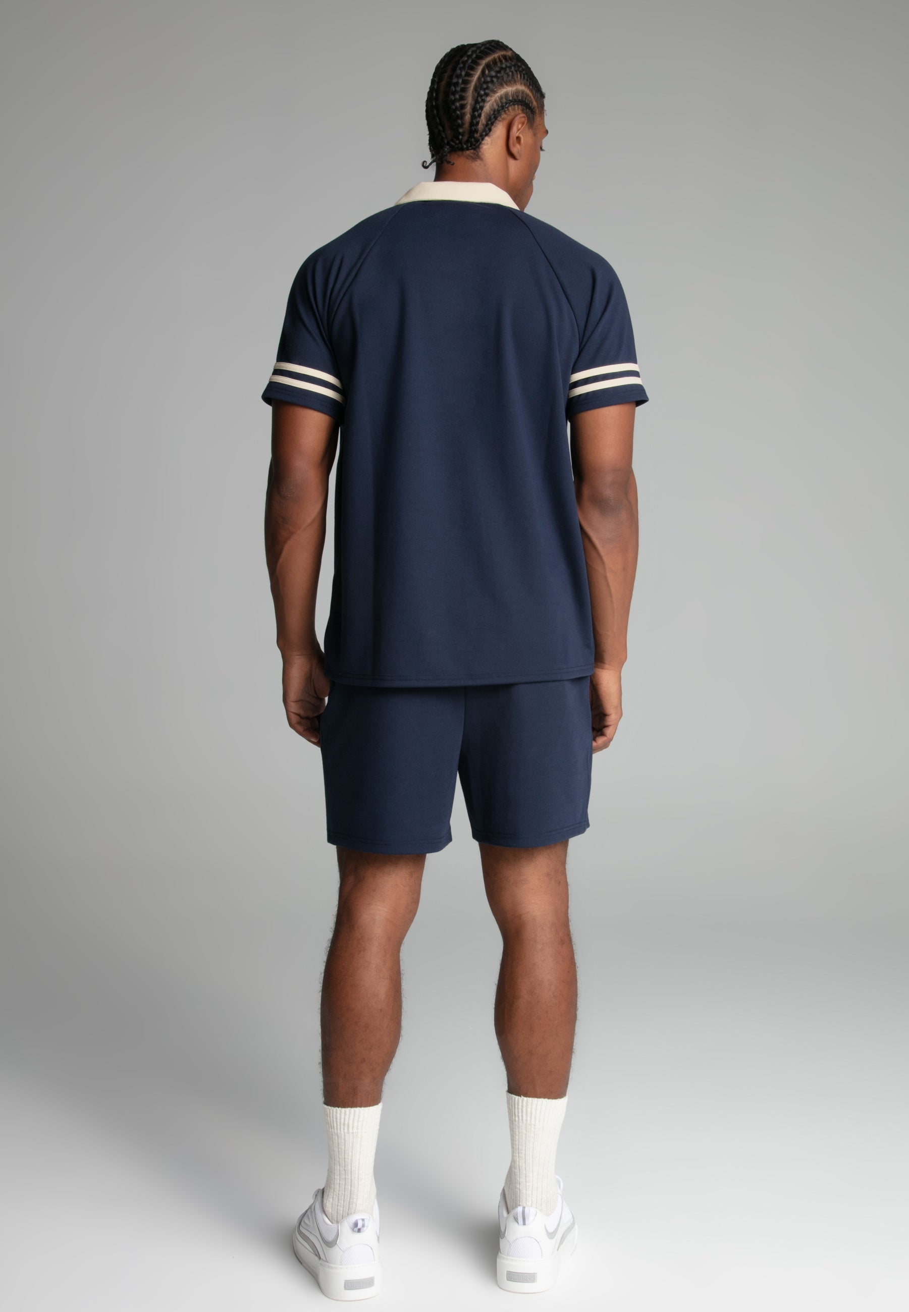 Retro Resort Shirt in Navy Shirts SikSilk
