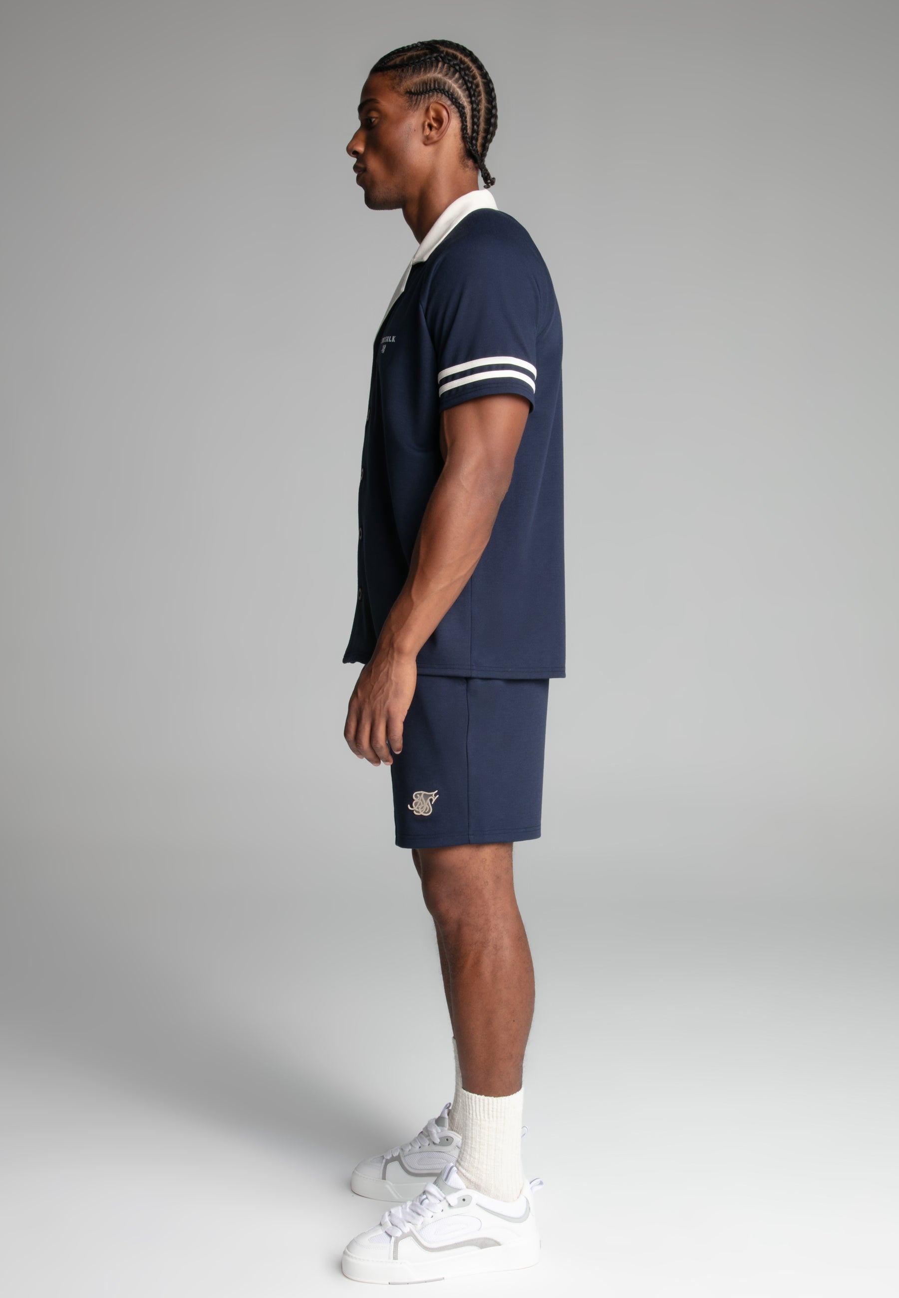 Retro Shorts in Navy Shorts SikSilk
