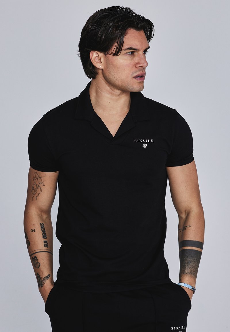 Polo and Shorts Set in Black Sets SikSilk