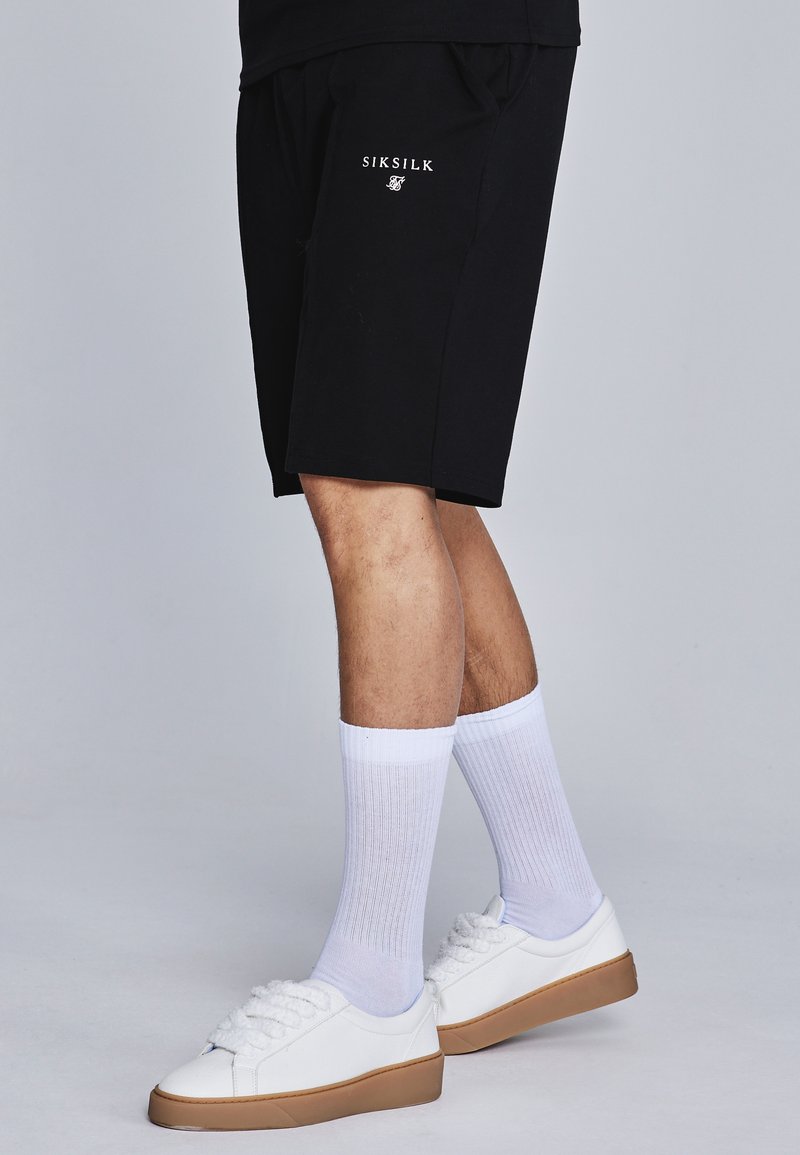 Polo and Shorts Set in Black Sets SikSilk