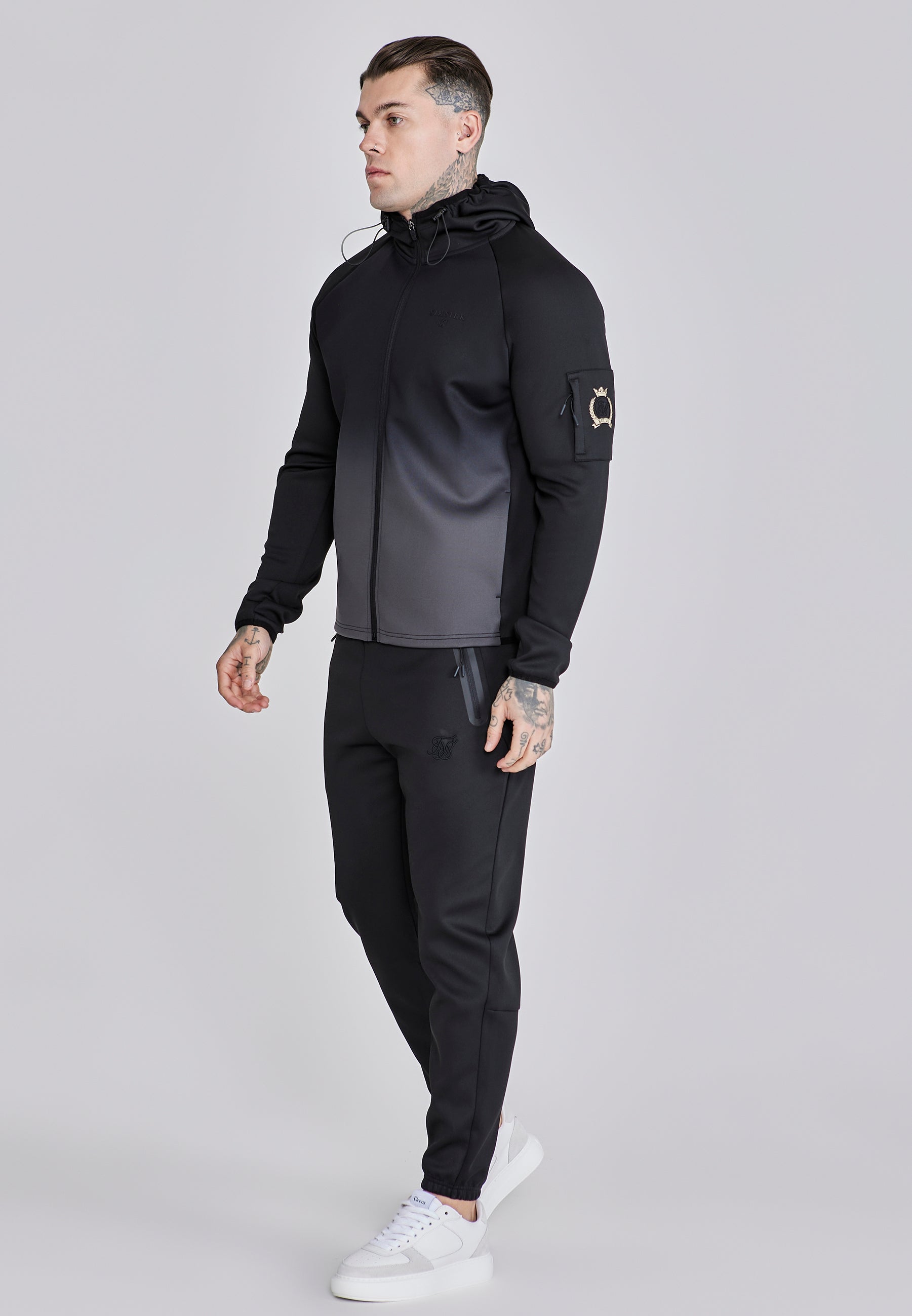 Full Zip Hoodie in Black Sweat Jackets SikSilk