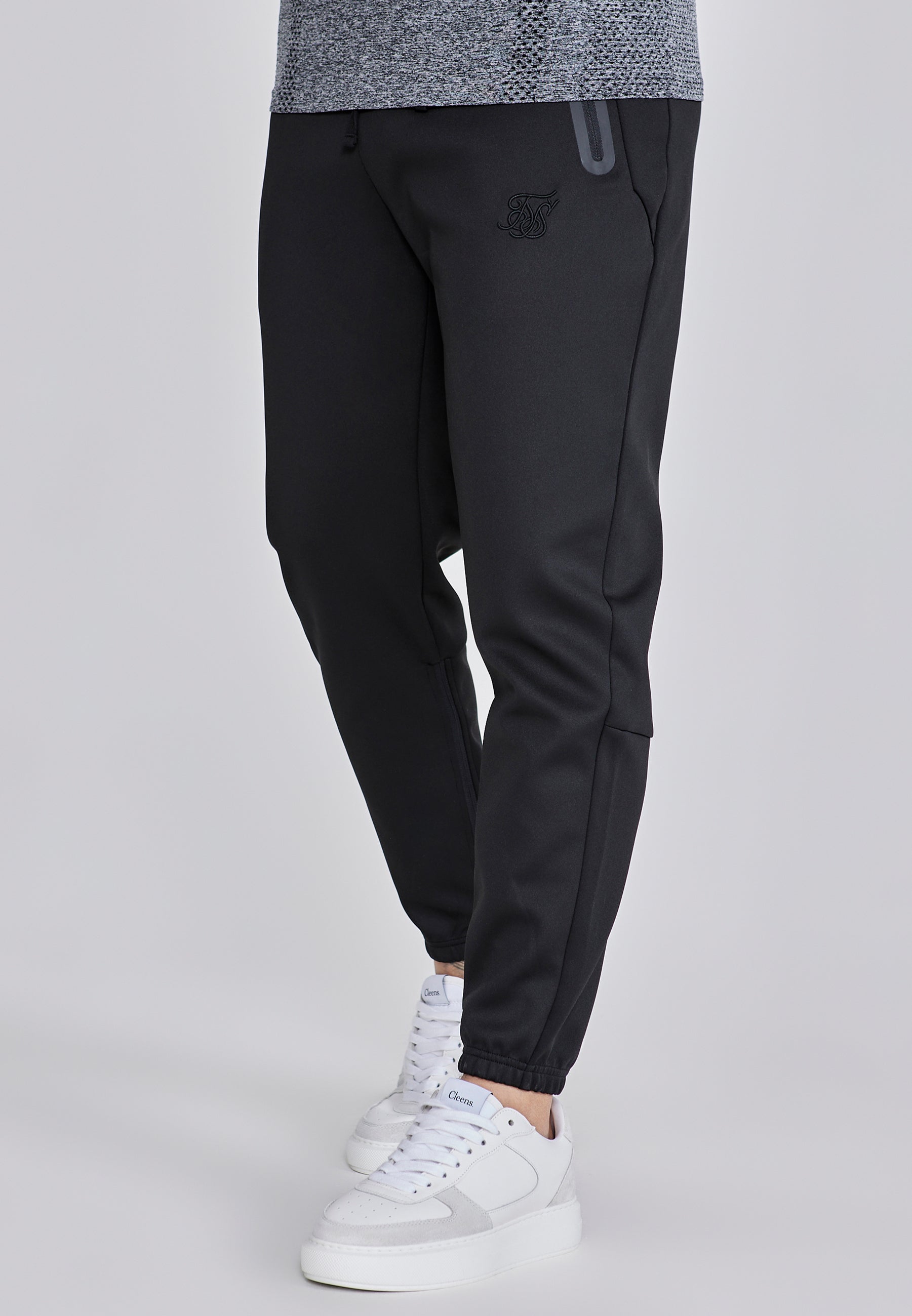 Tapered Joggers in Black Pants SikSilk