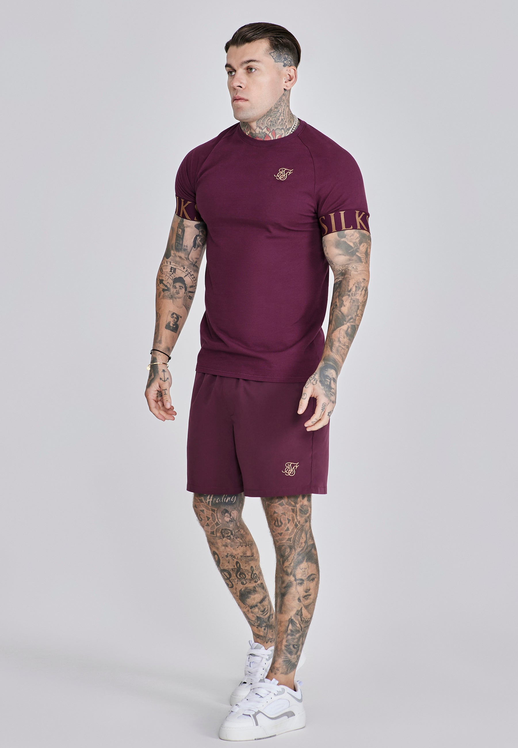 Tech T-Shirt in Burgundy T-Shirts SikSilk