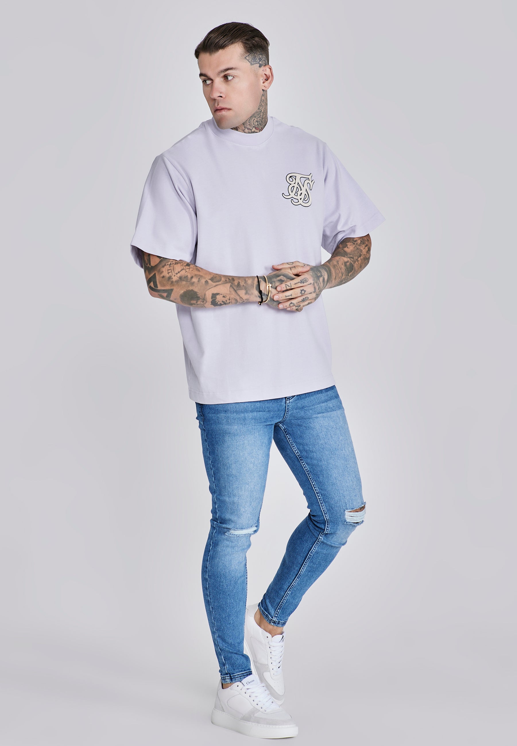 Oversized T-shirt in Lilac T-shirts SikSilk