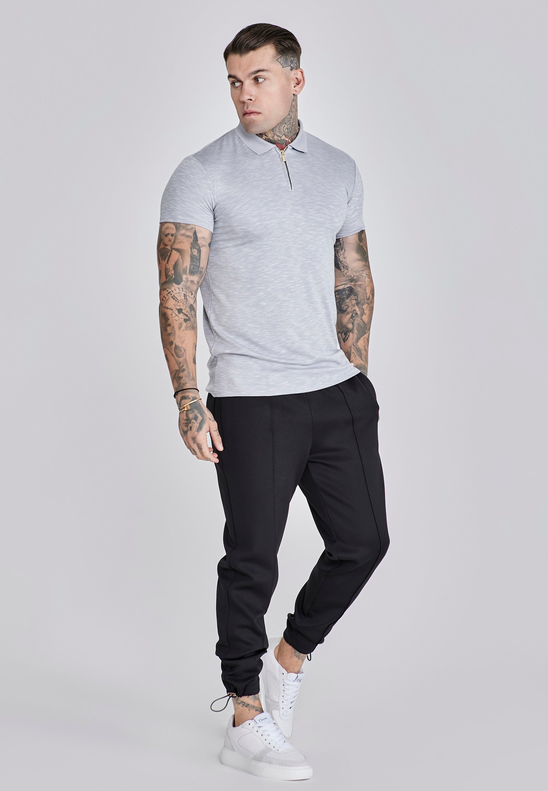 Smart Polo in Grey Marl T-Shirts SikSilk