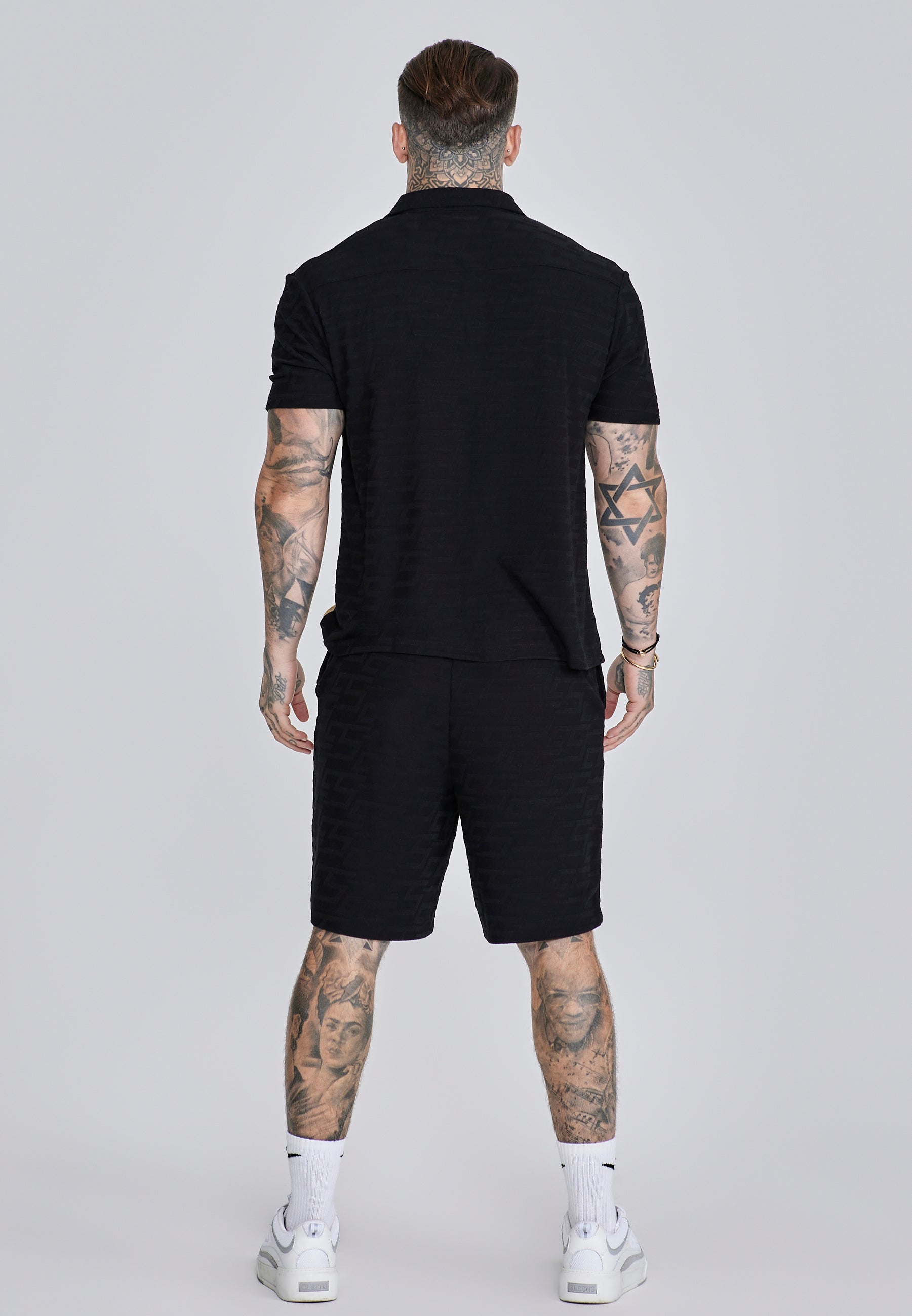 Towelling Shirt in Black Shirts SikSilk