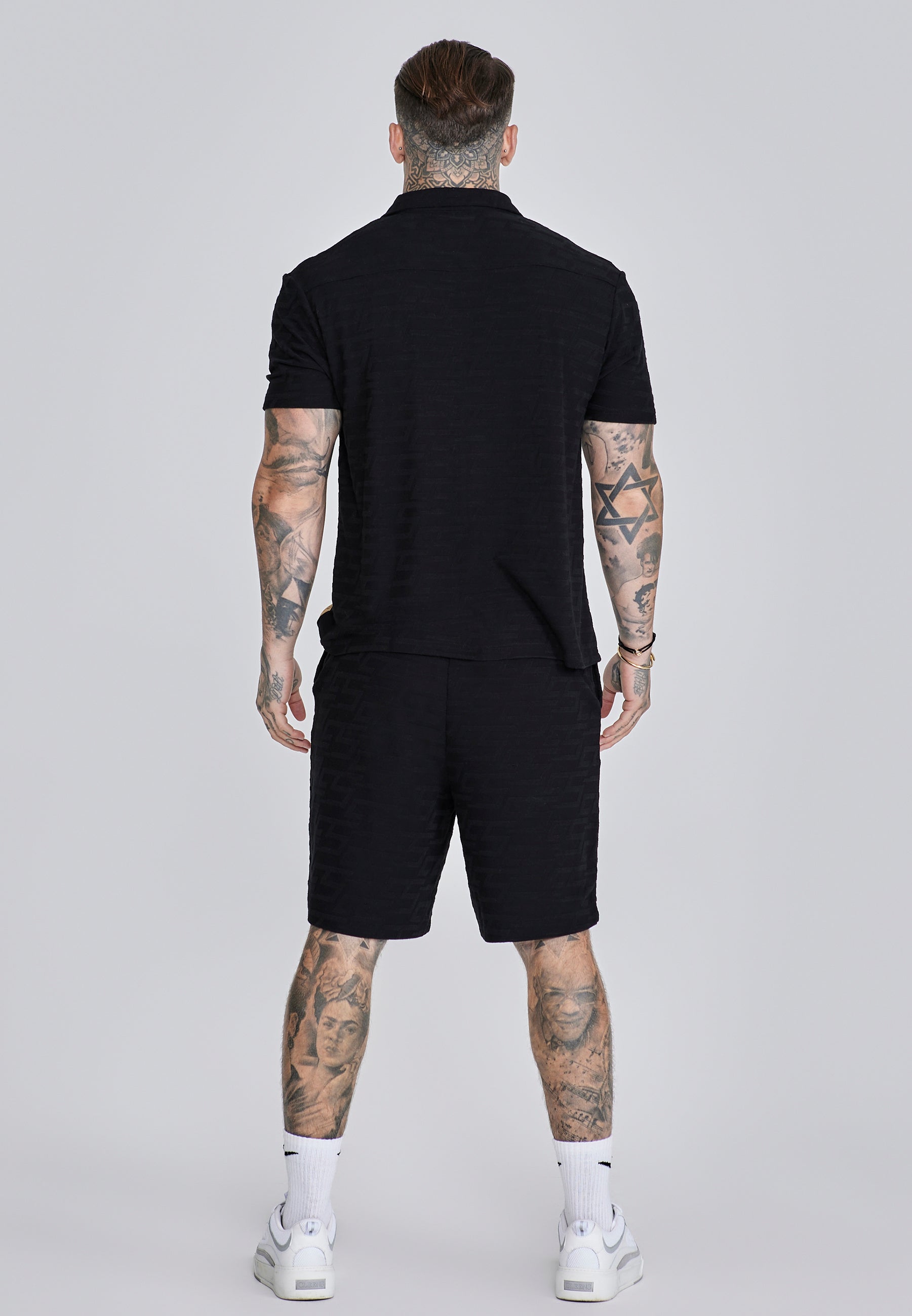 Towelling Shorts in Black Shorts SikSilk