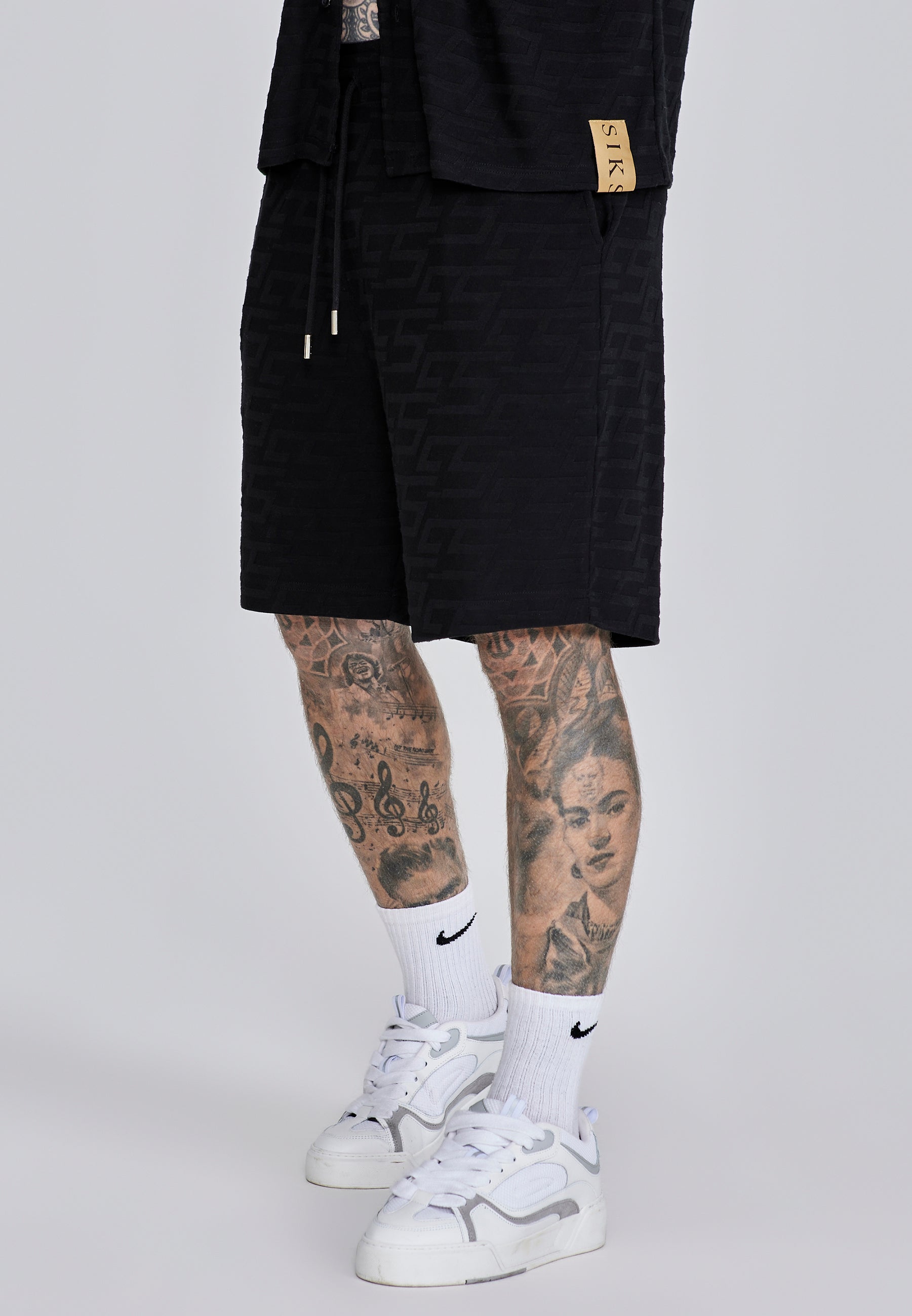 Towelling Shorts in Black Shorts SikSilk