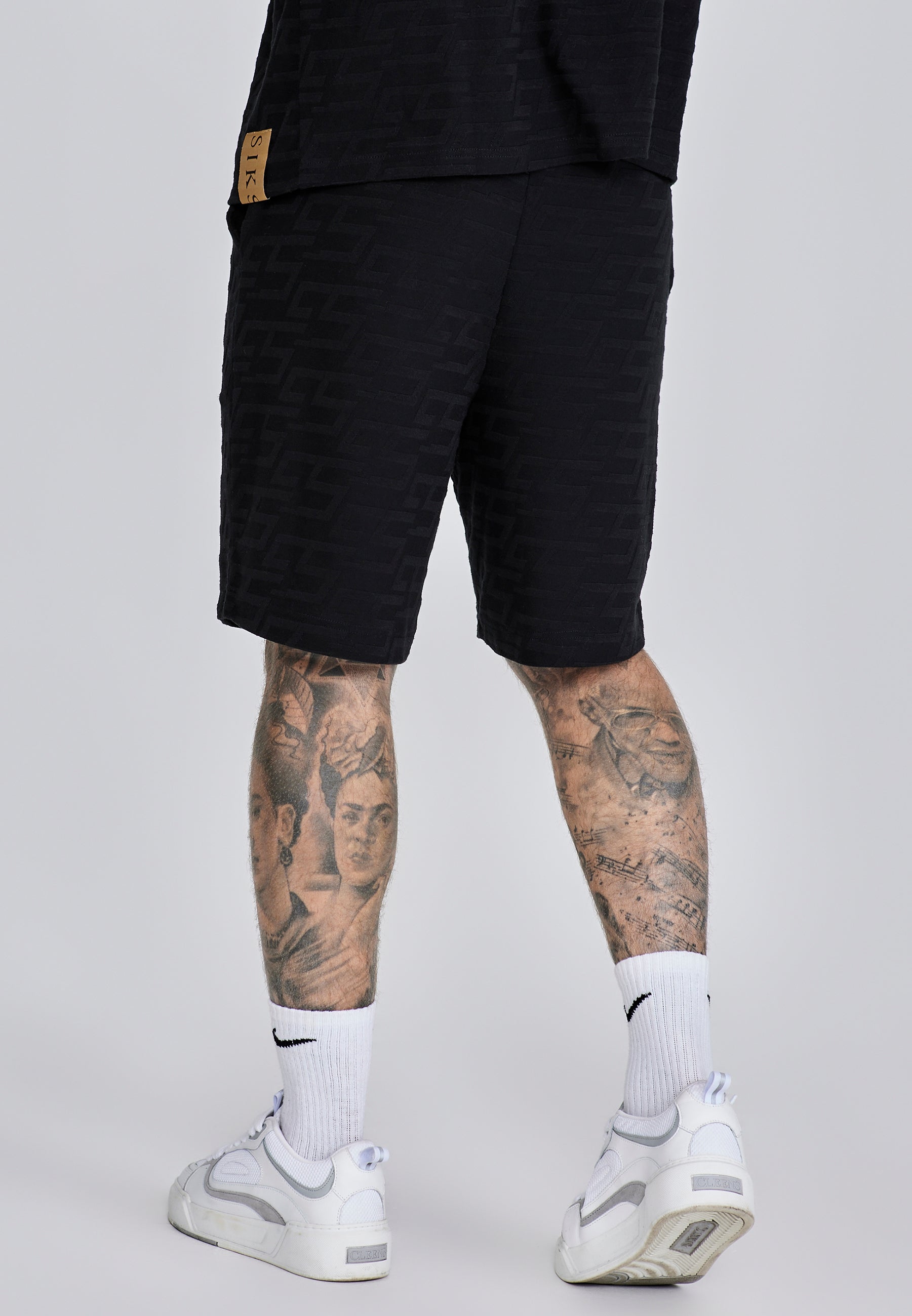 Towelling Shorts in Black Shorts SikSilk