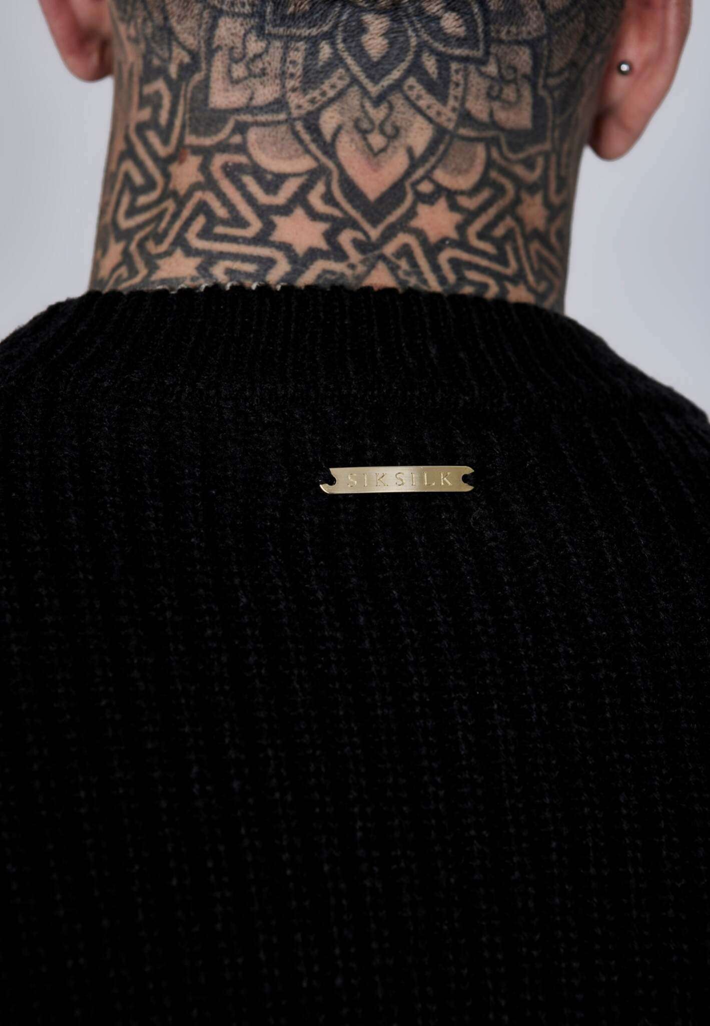 Knitted Sweater in Black Sweater SikSilk
