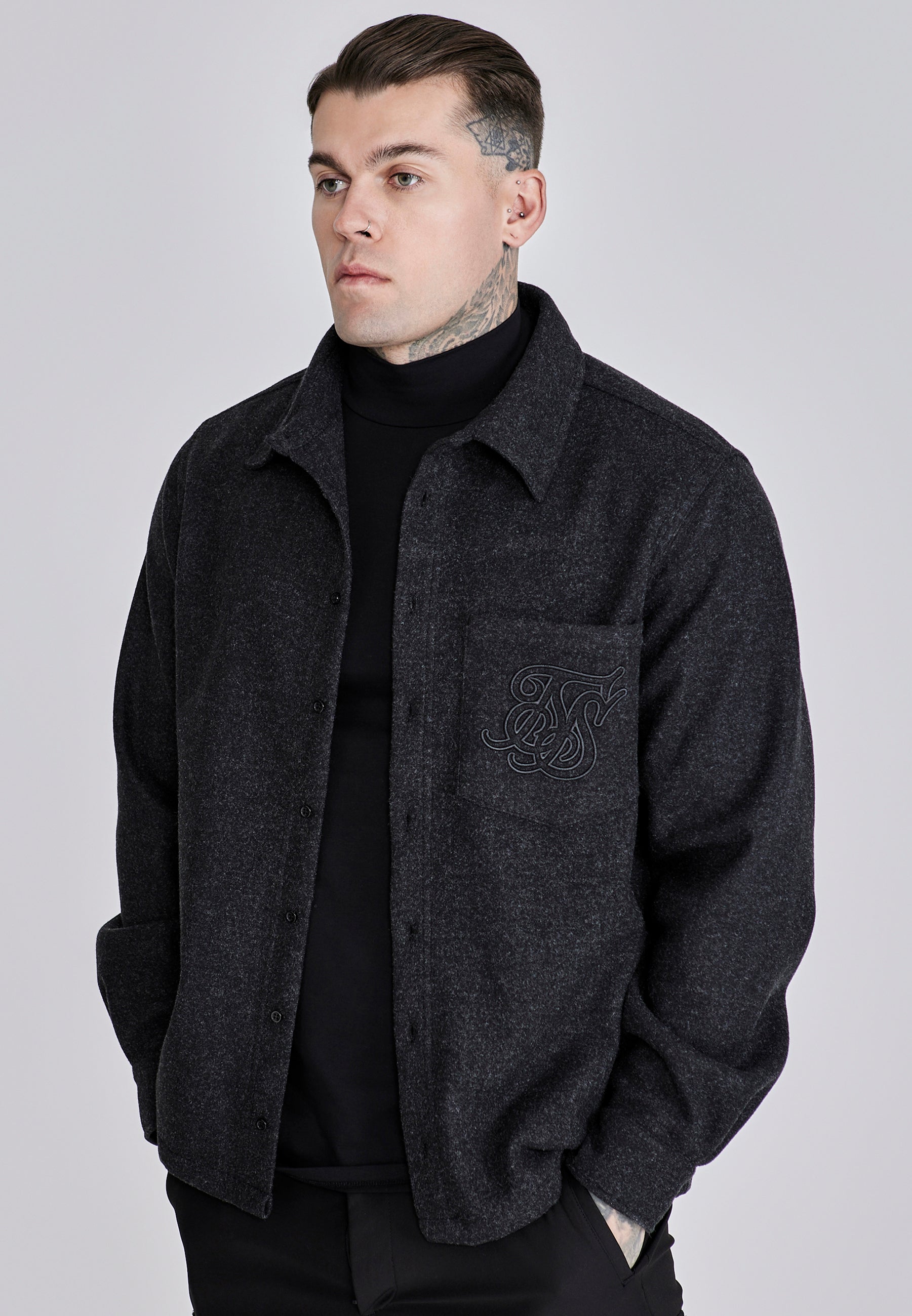 Overshirt in Dark Grey Shirts SikSilk