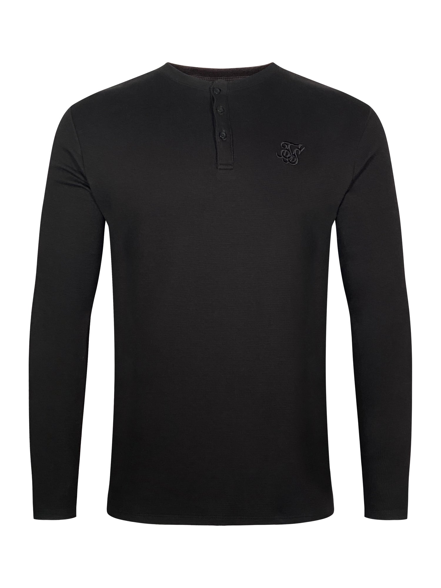 Henley T-Shirt in Black T-Shirts SikSilk