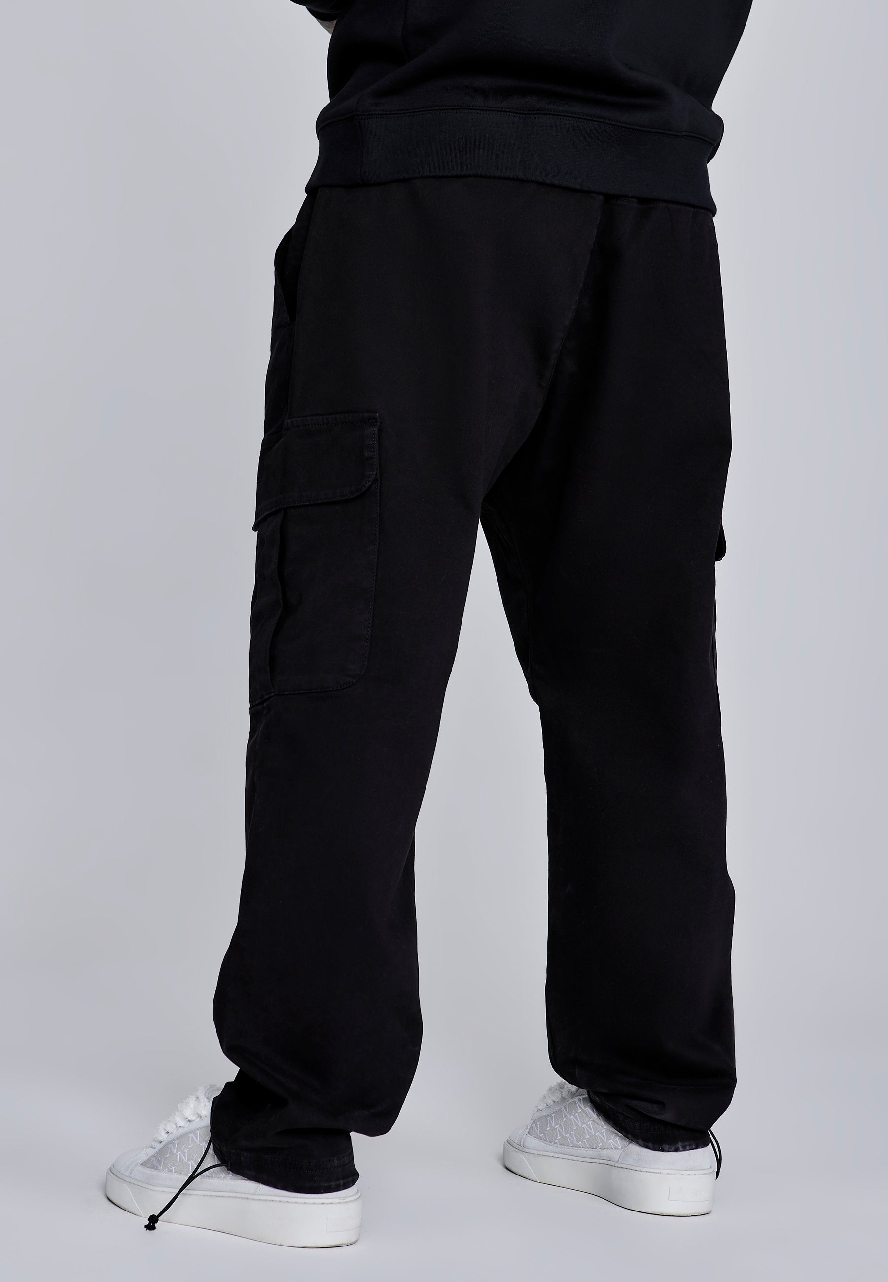 Loose Fit Cargos in Black Pants SikSilk