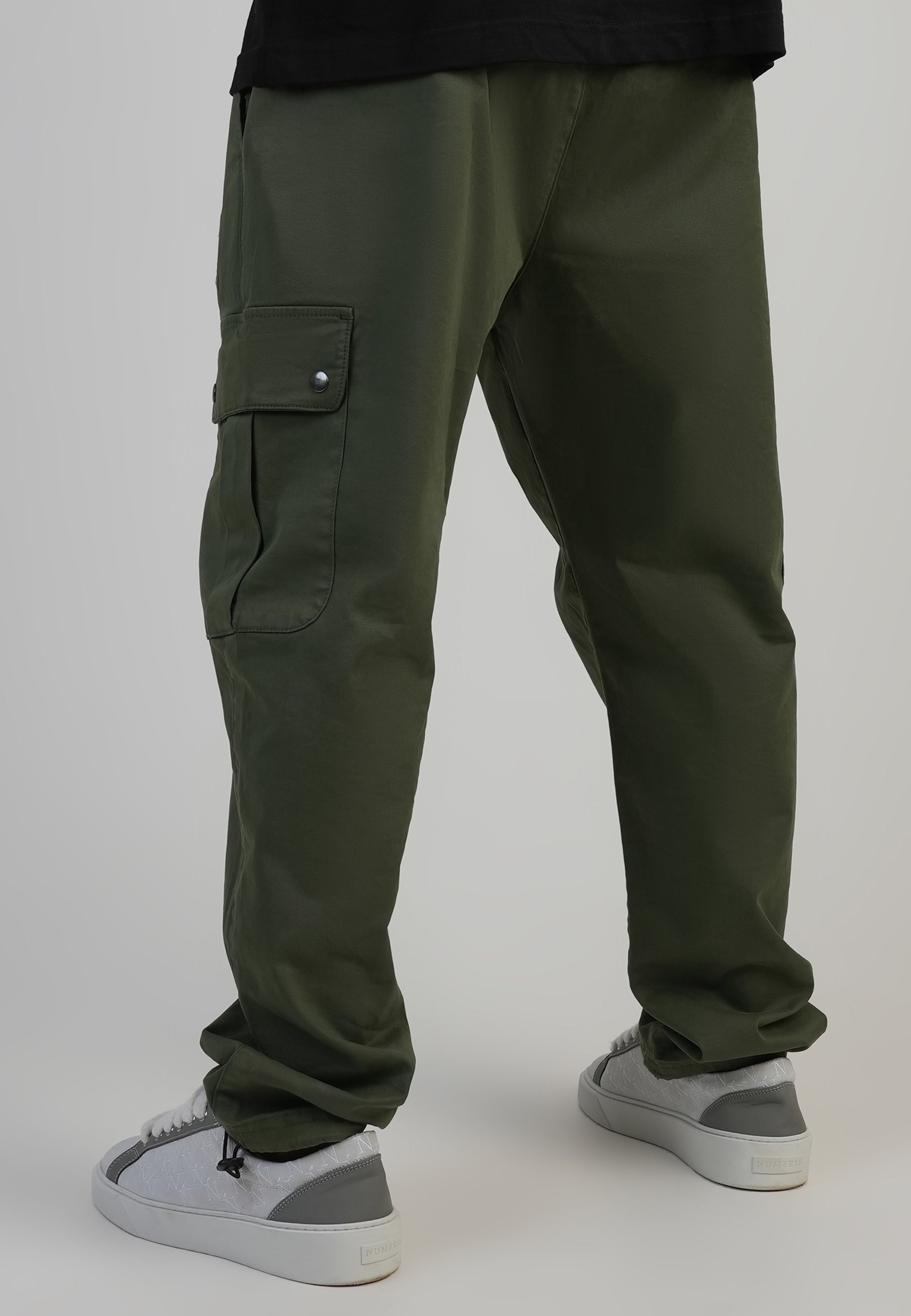 Loose Fit Cargos in Khaki Green Pants SikSilk