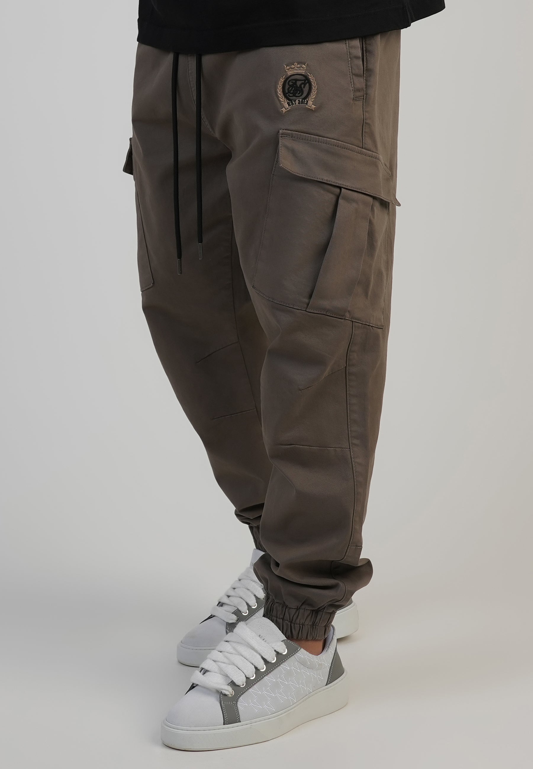 Slim Fit Cargos in Brown Pants SikSilk