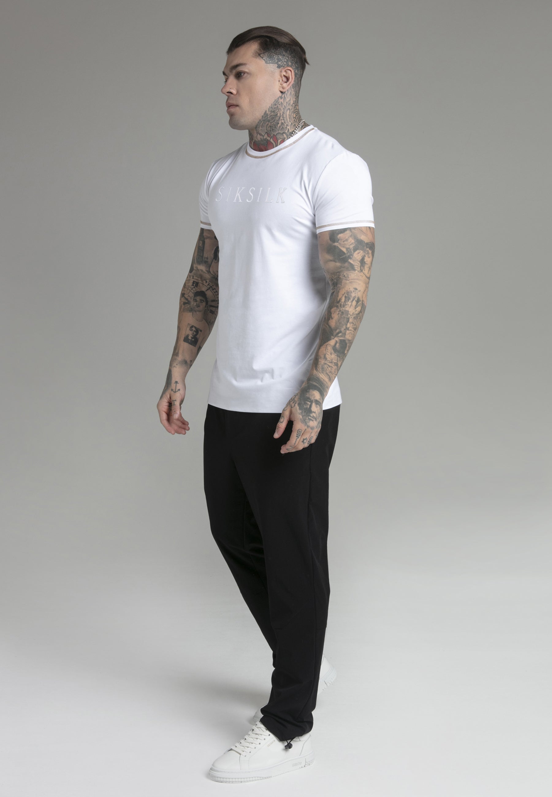 Muscle Fit T-Shirt in White T-Shirts SikSilk