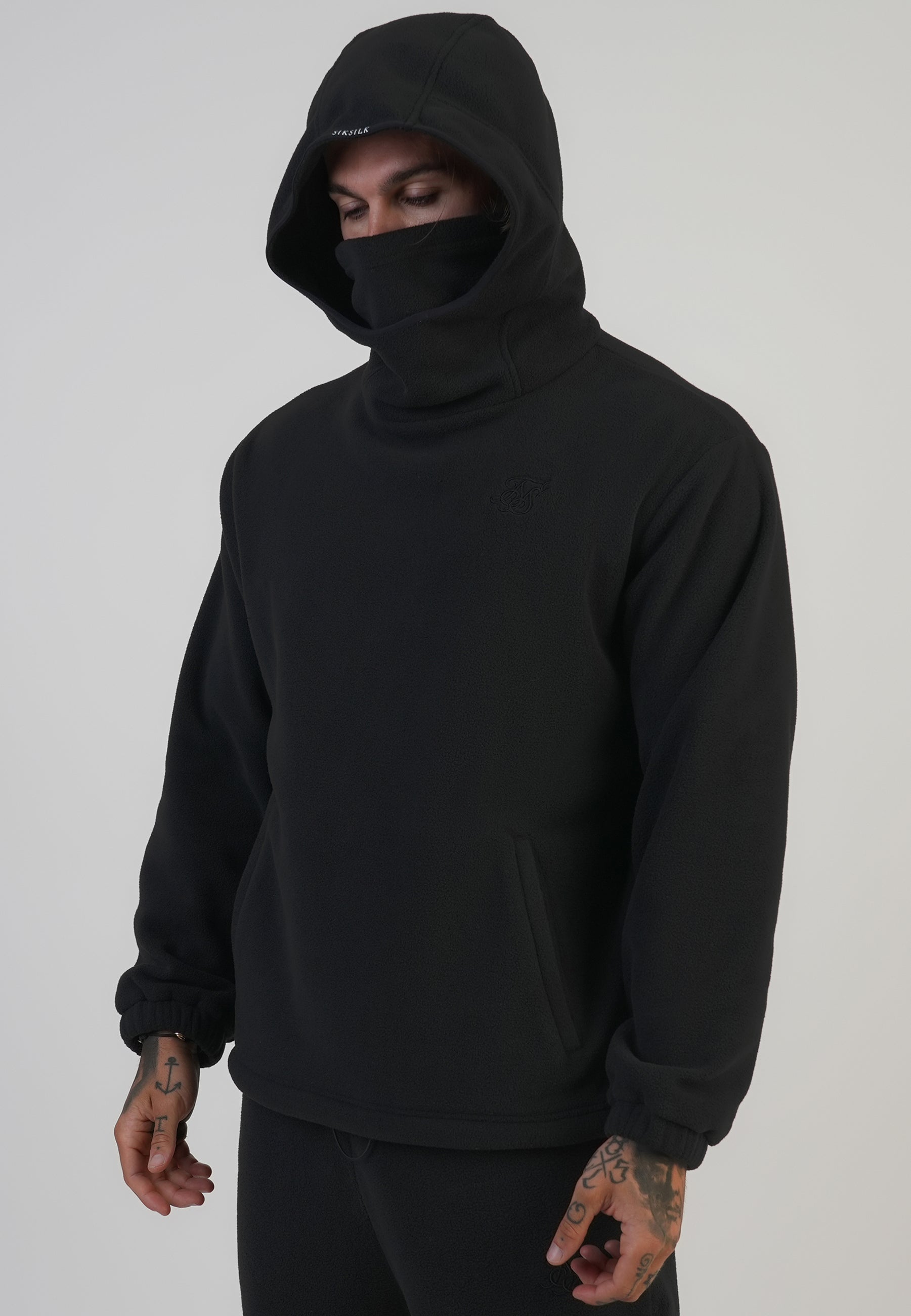 Polar Fleece Hoodie in Black Hoodie SikSilk