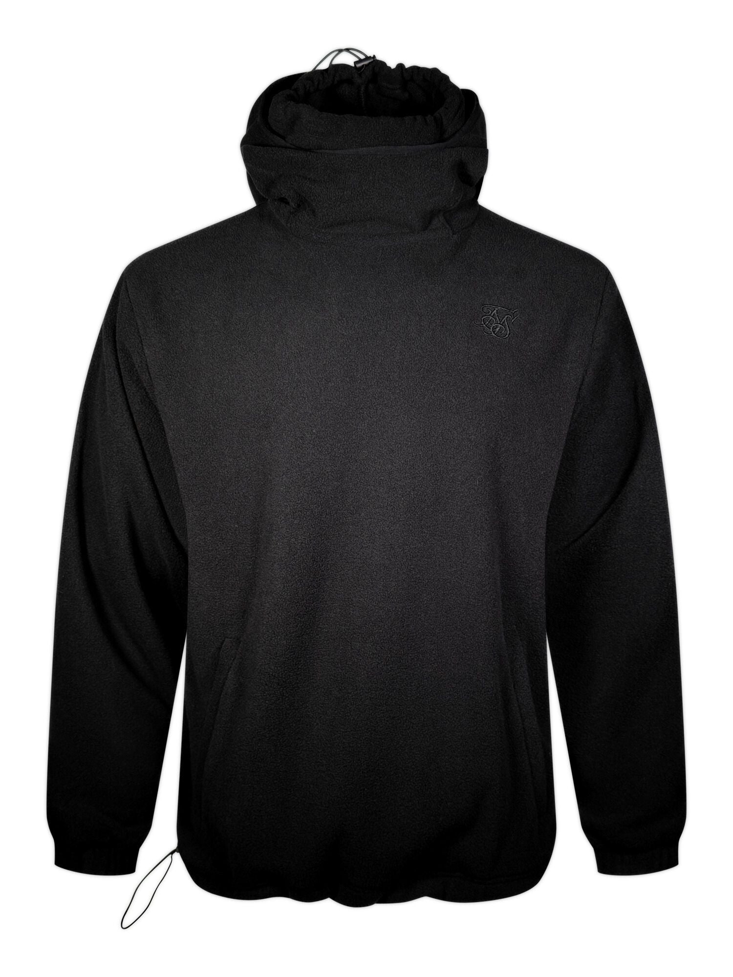Polar fleece hoodie in black