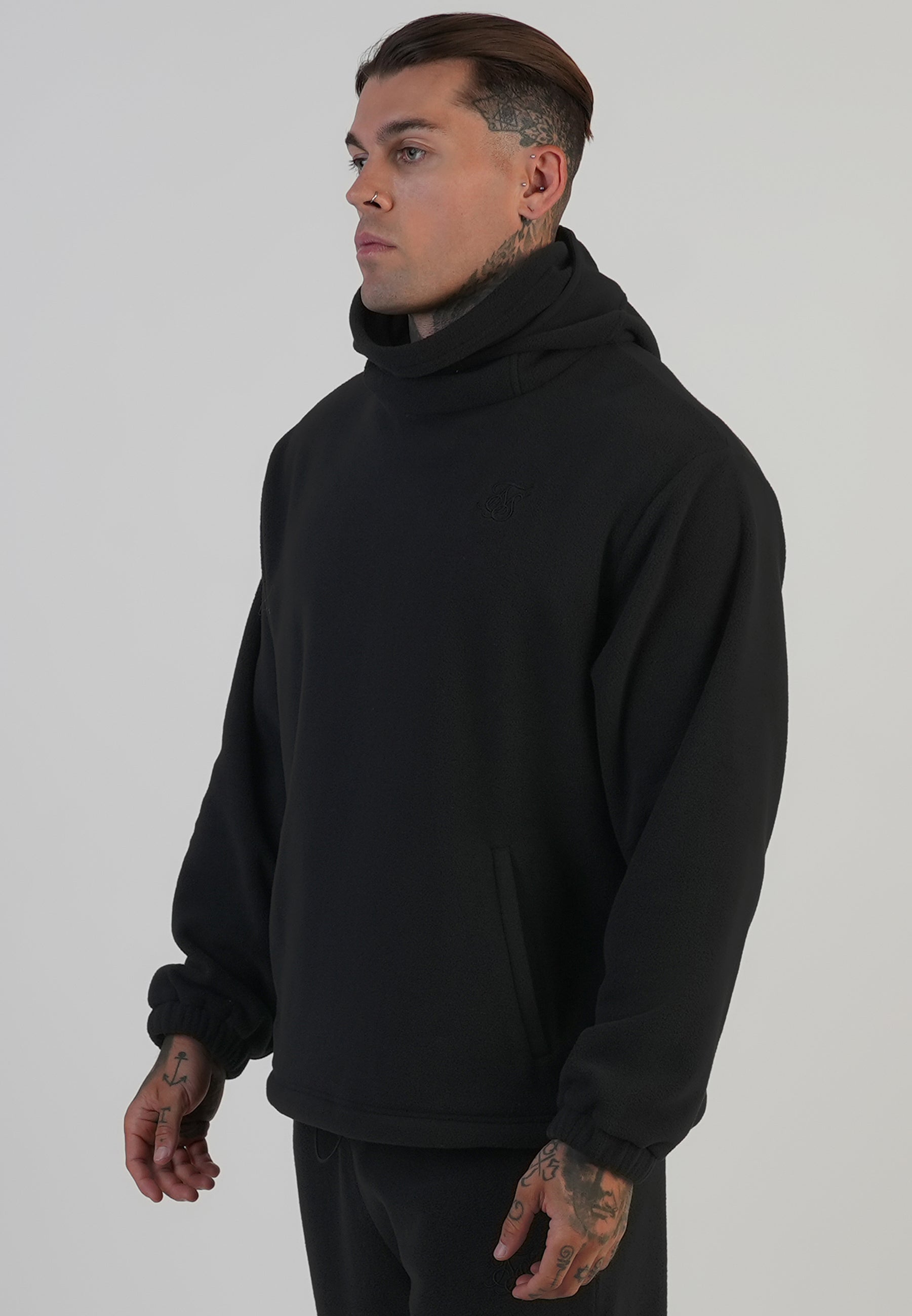Polar Fleece Hoodie in Black Hoodie SikSilk
