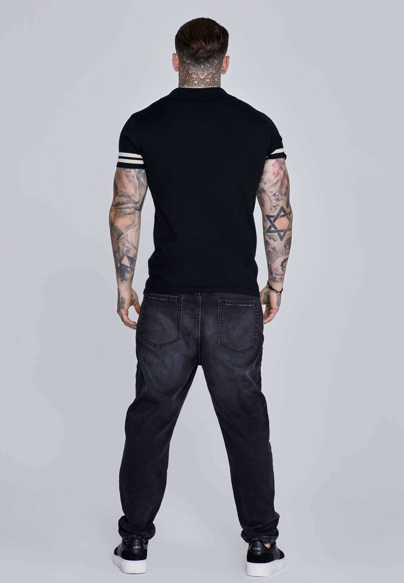 Tournament Revere Polo in Black T-Shirts SikSilk