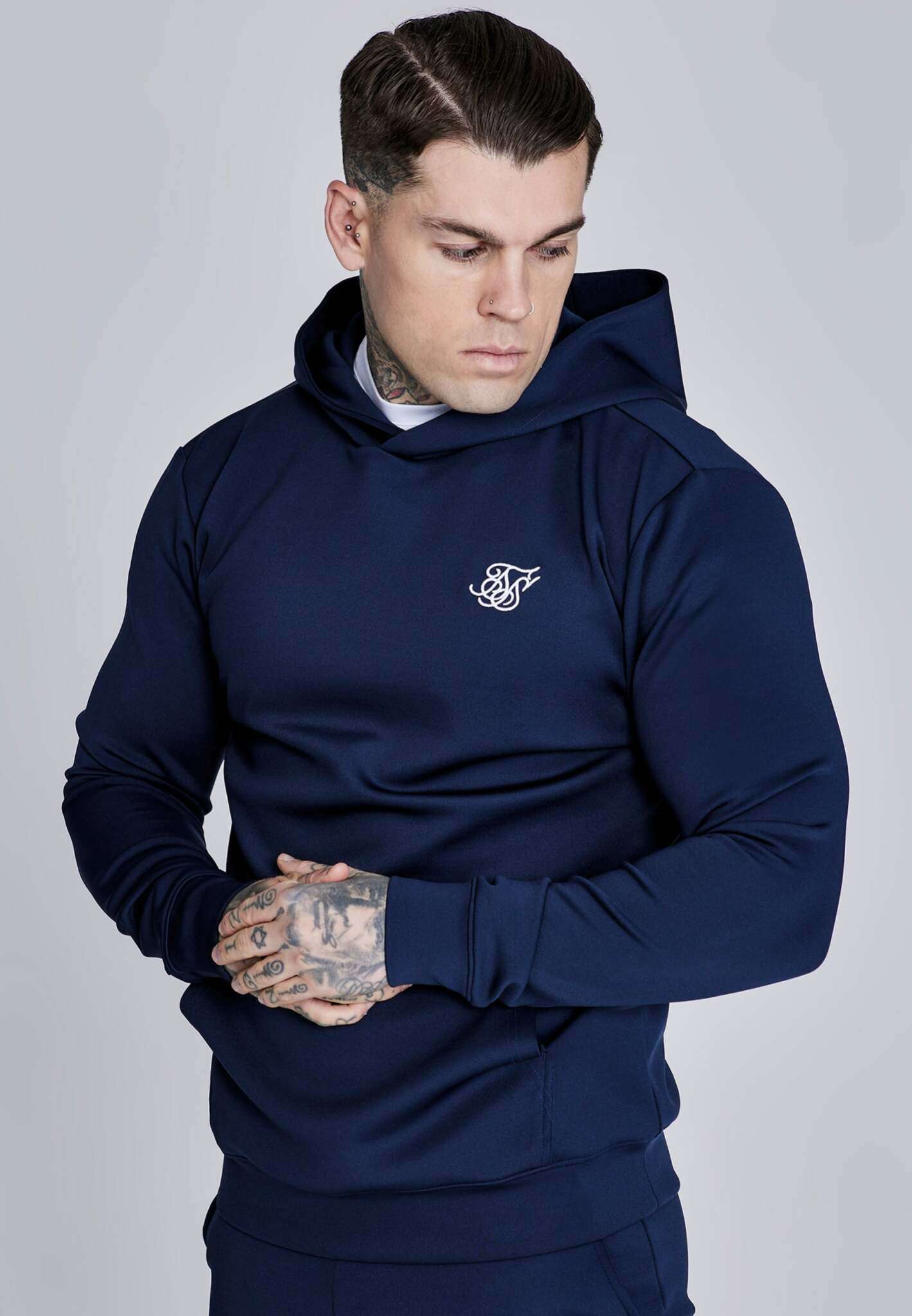 Essentials Poly Hoodie in Navy Hoodie SikSilk