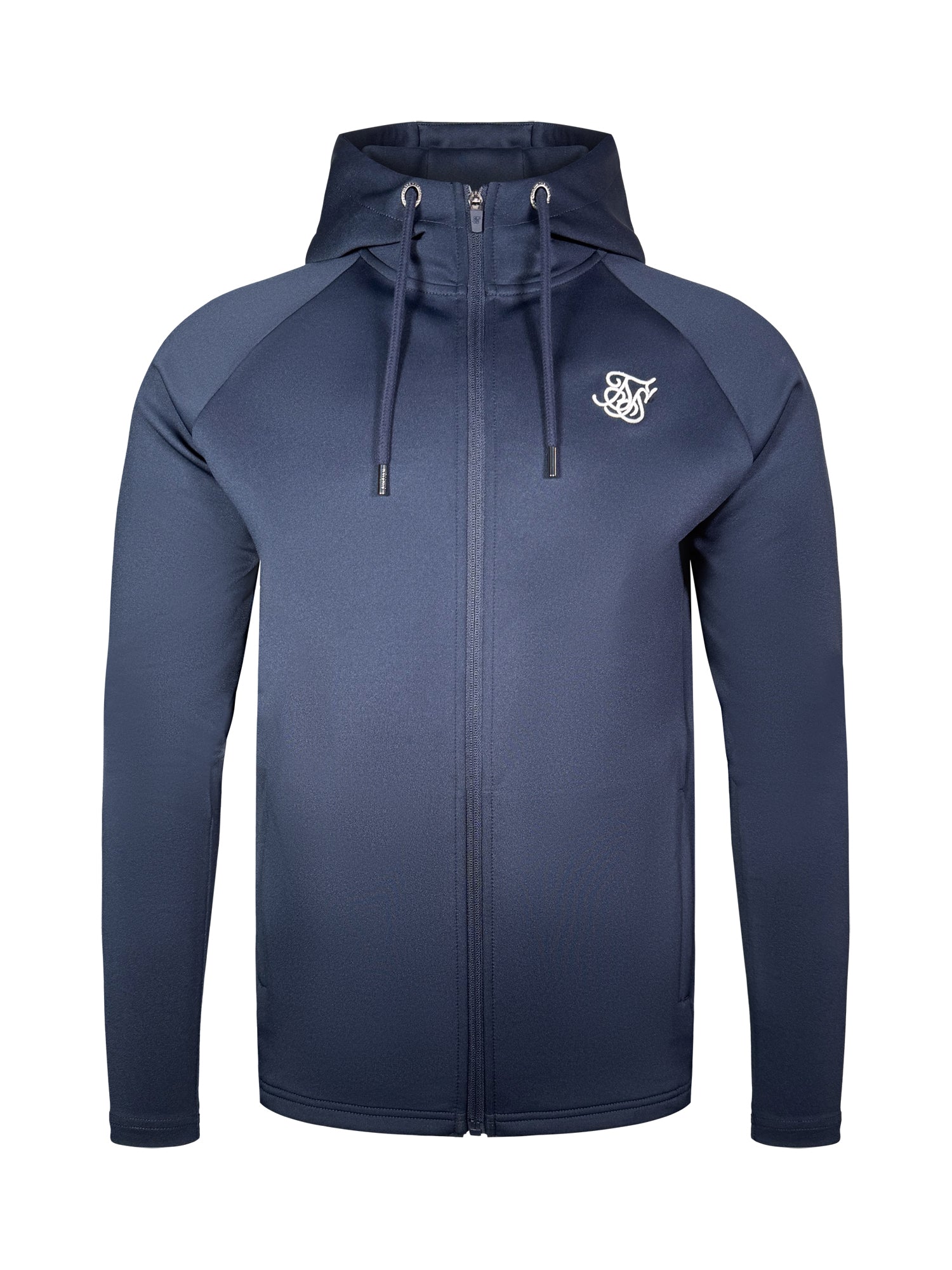 Essentials Poly FullZip Hoodie in Navy