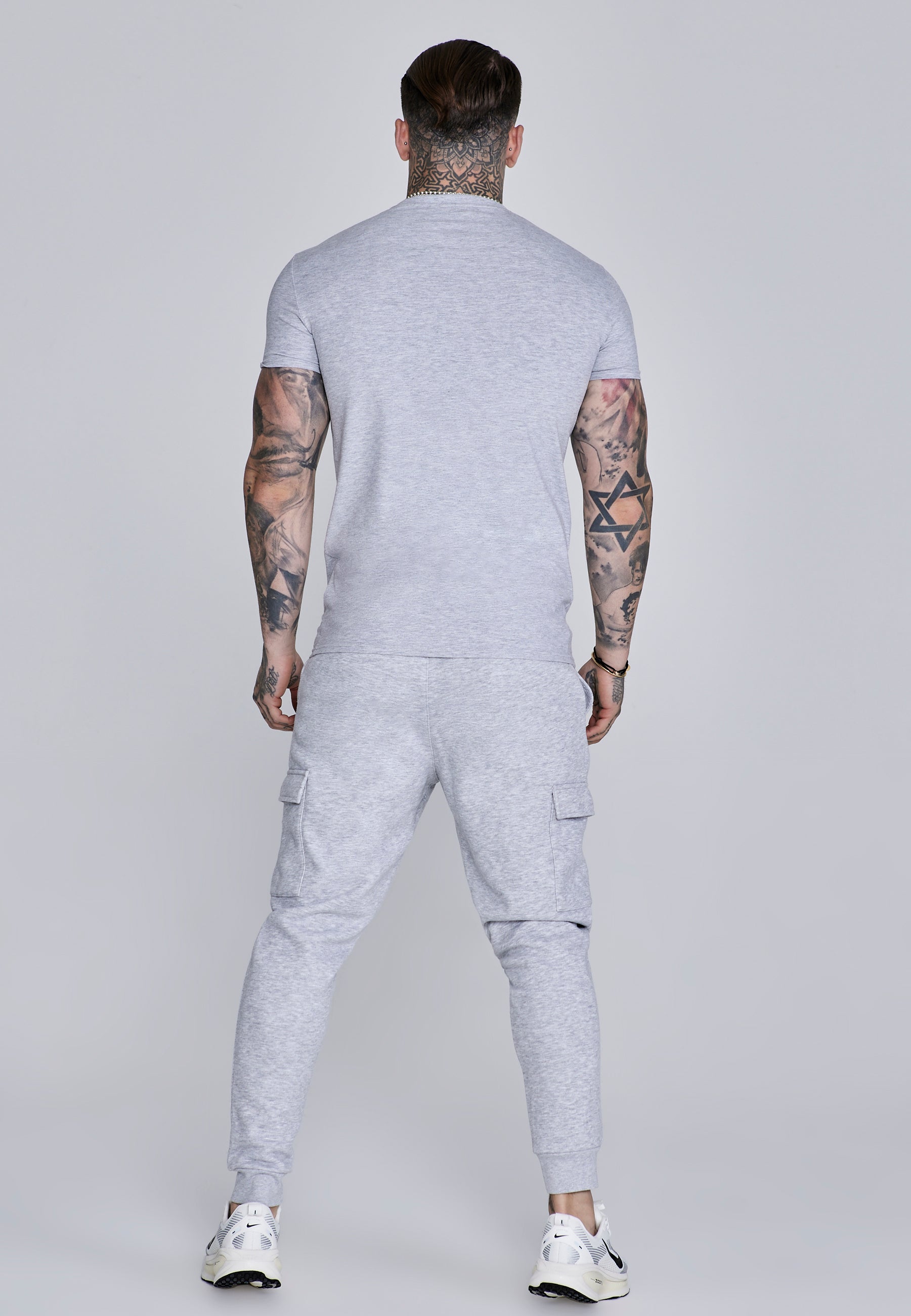 Essentials Cargo Joggers in Grey Marl Pants SikSilk