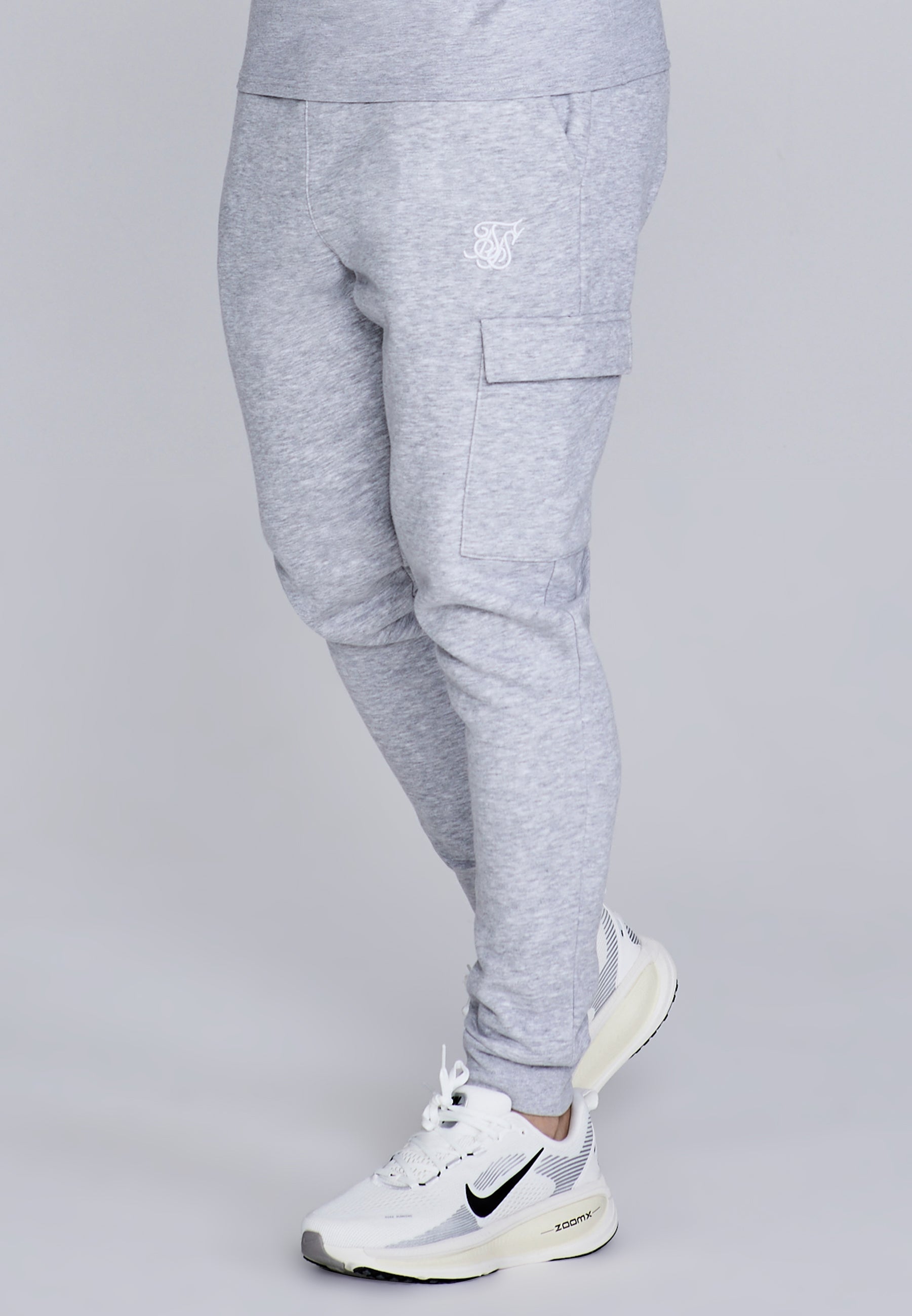 Essentials Cargo Joggers in Grey Marl Pants SikSilk