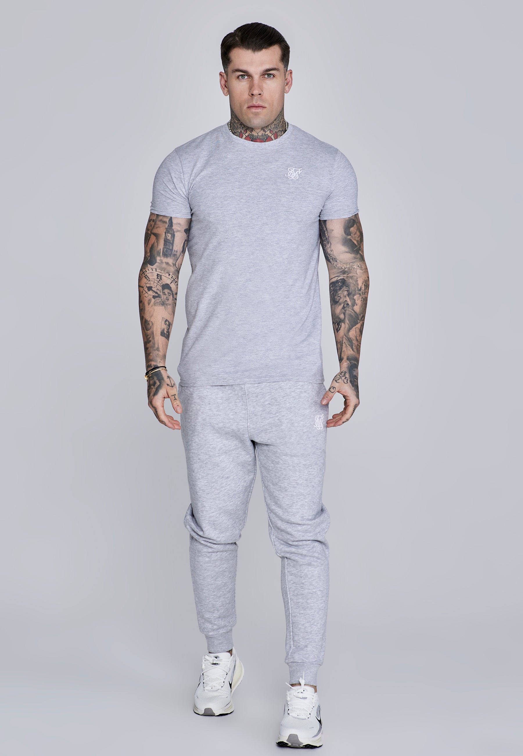 Essentials Joggers in Grey Marl Pants SikSilk