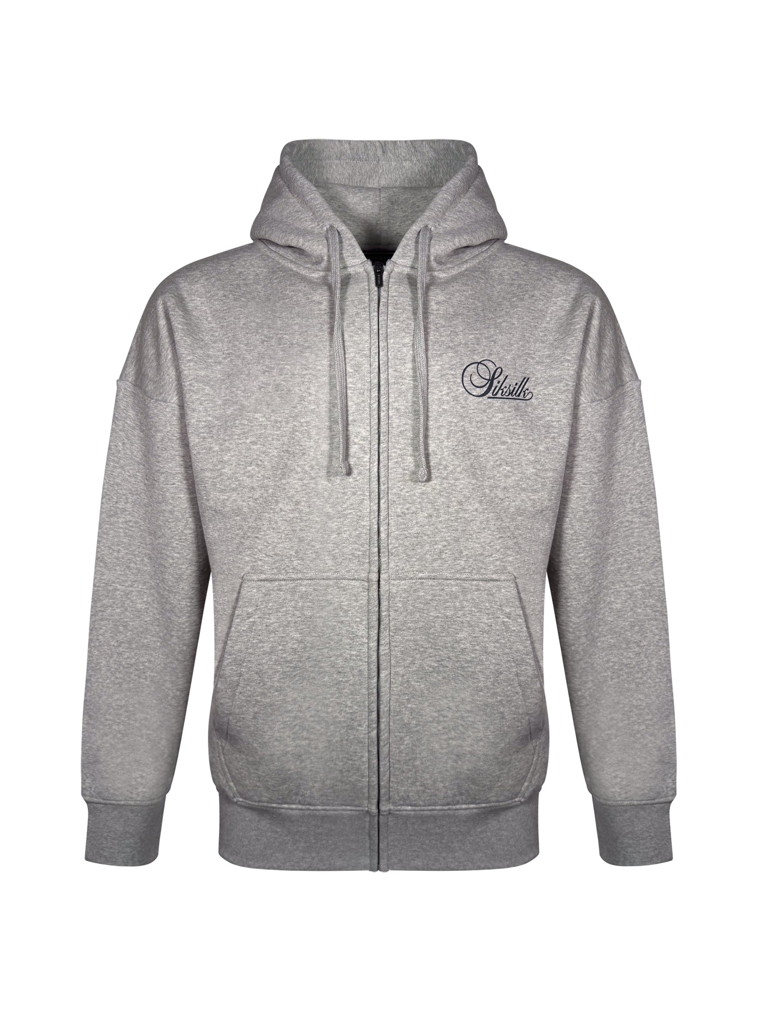 Essentials Full Zip Hoodie in Grey Marl Sweat Jackets SikSilk