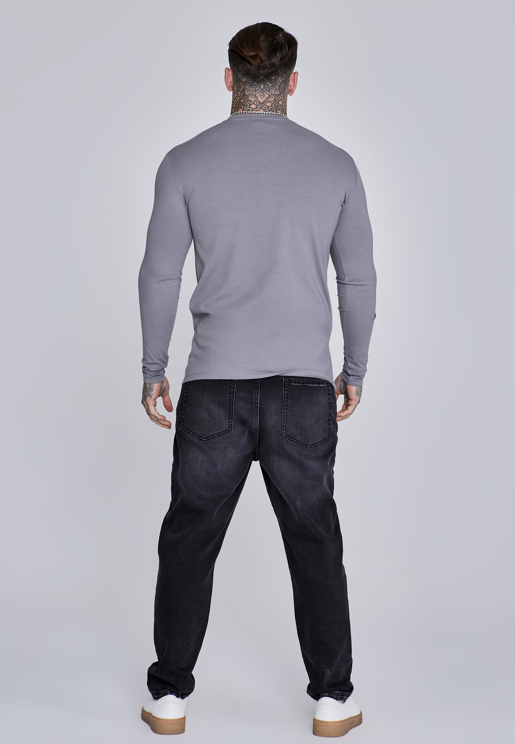 Long Sleeve T-Shirt in Grey T-Shirts SikSilk