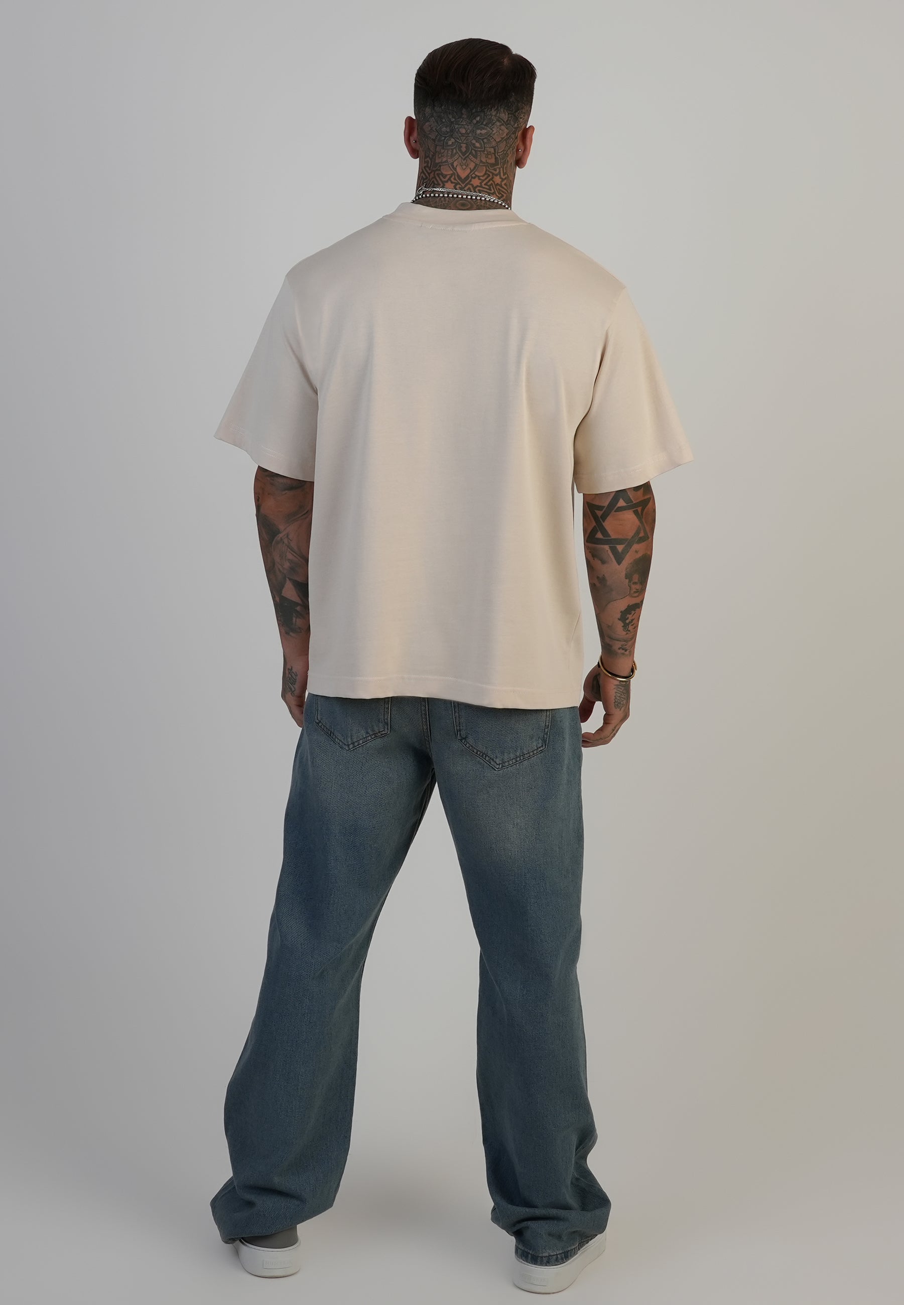 Oversized T-shirt in ecru T-shirts SikSilk