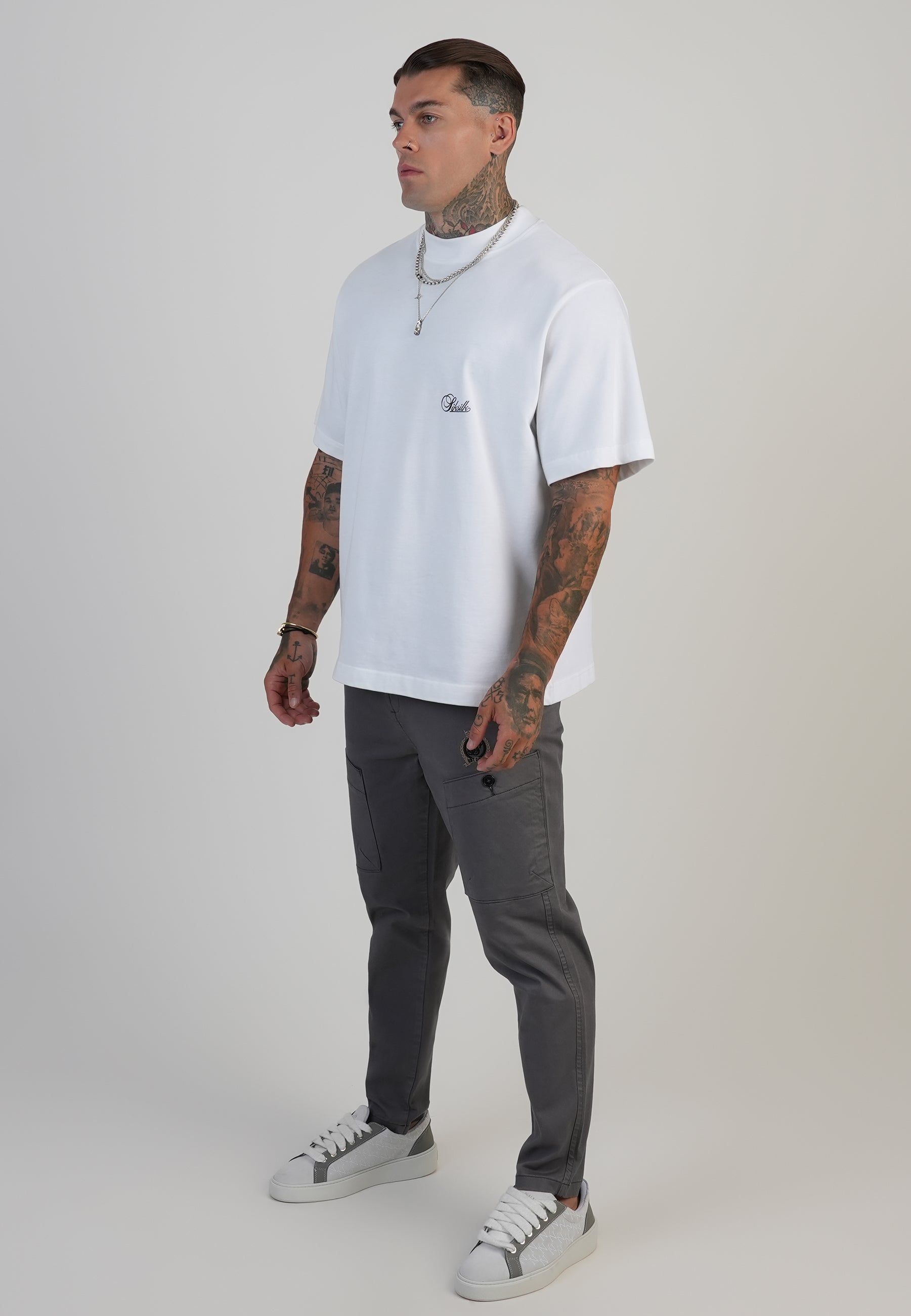 Oversized T-Shirt in White T-Shirts SikSilk