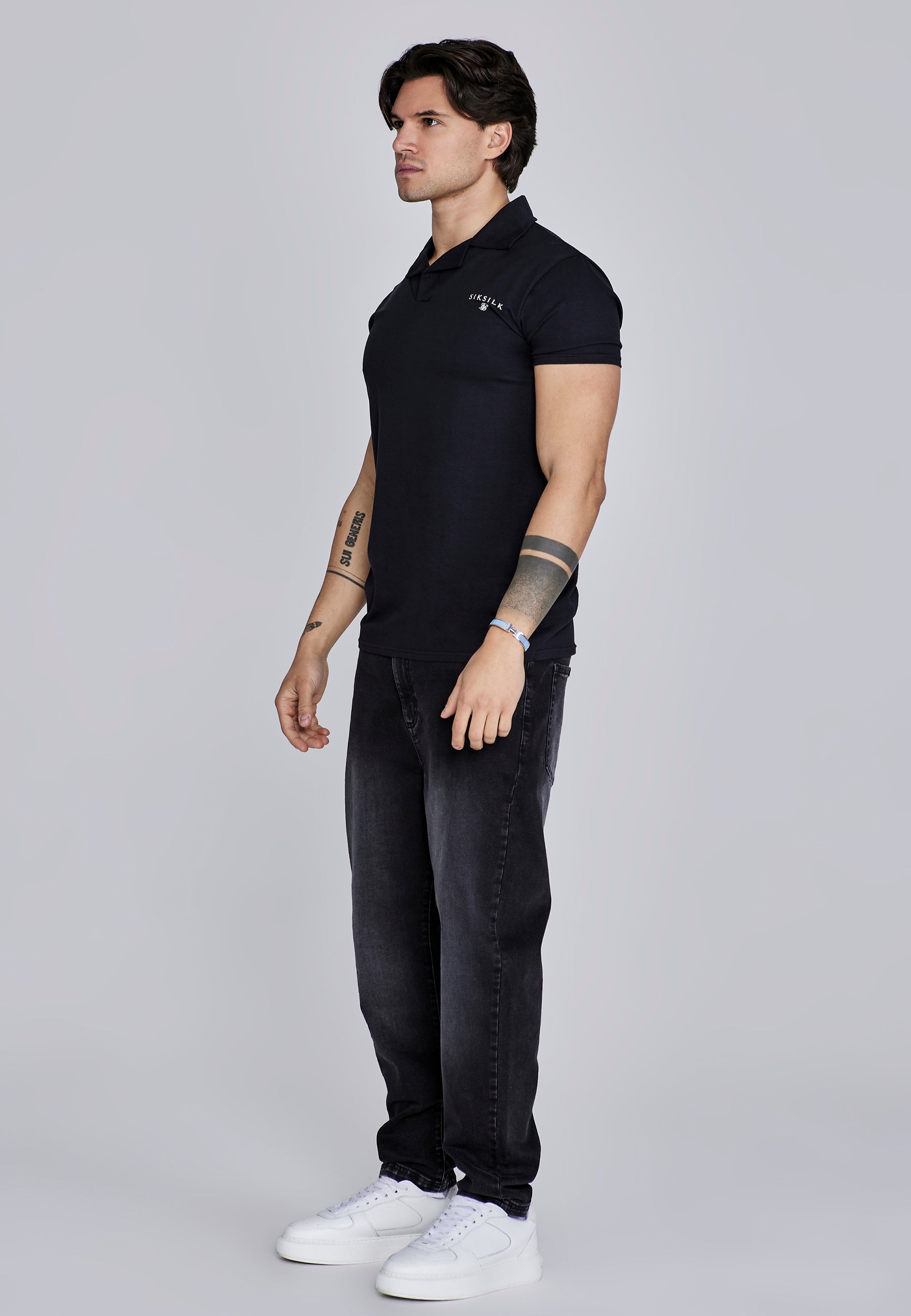 Revere Polo in Black T-Shirts SikSilk