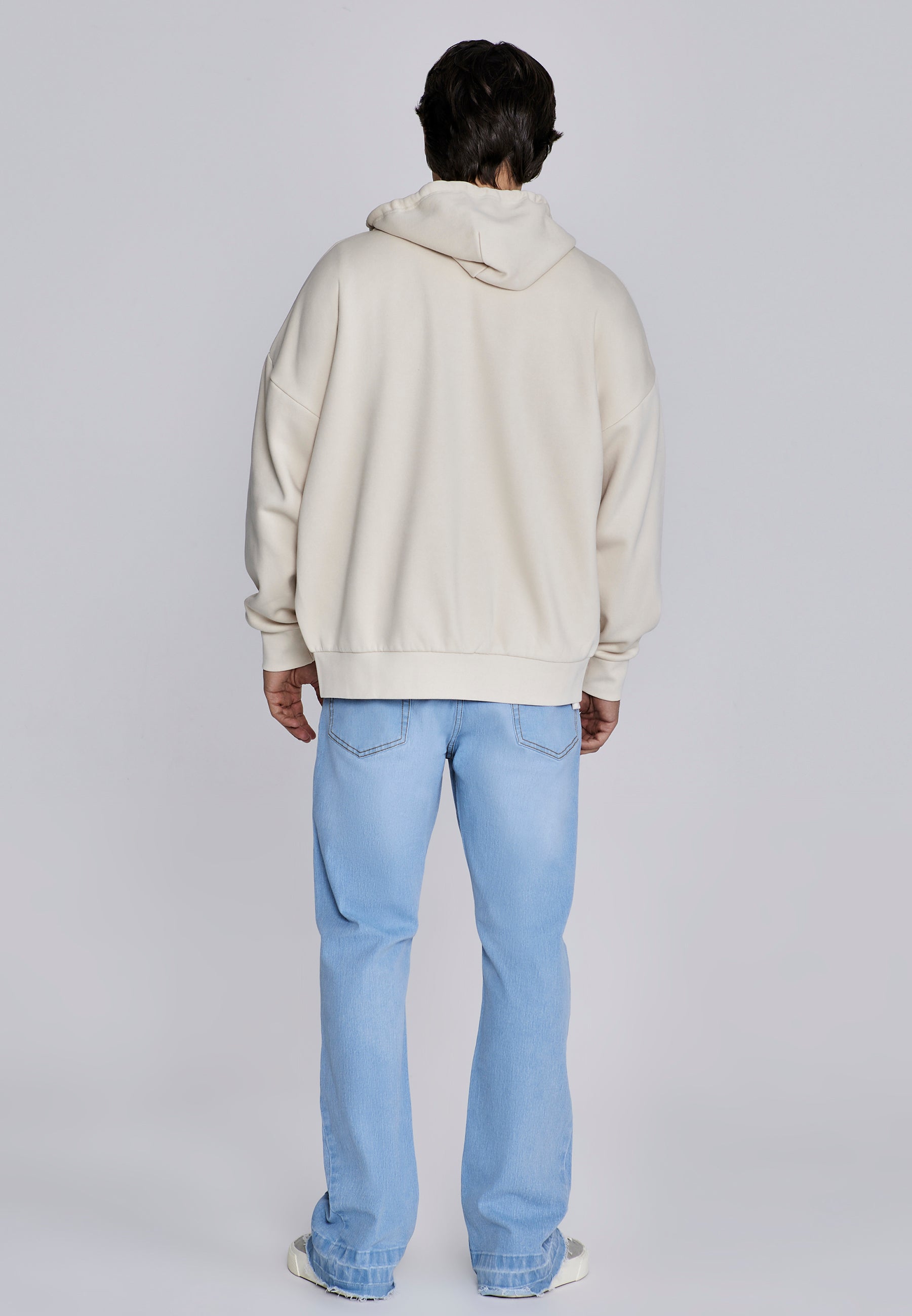 Essentials Full Zip Hoodie in Ecru Sweat Jackets SikSilk