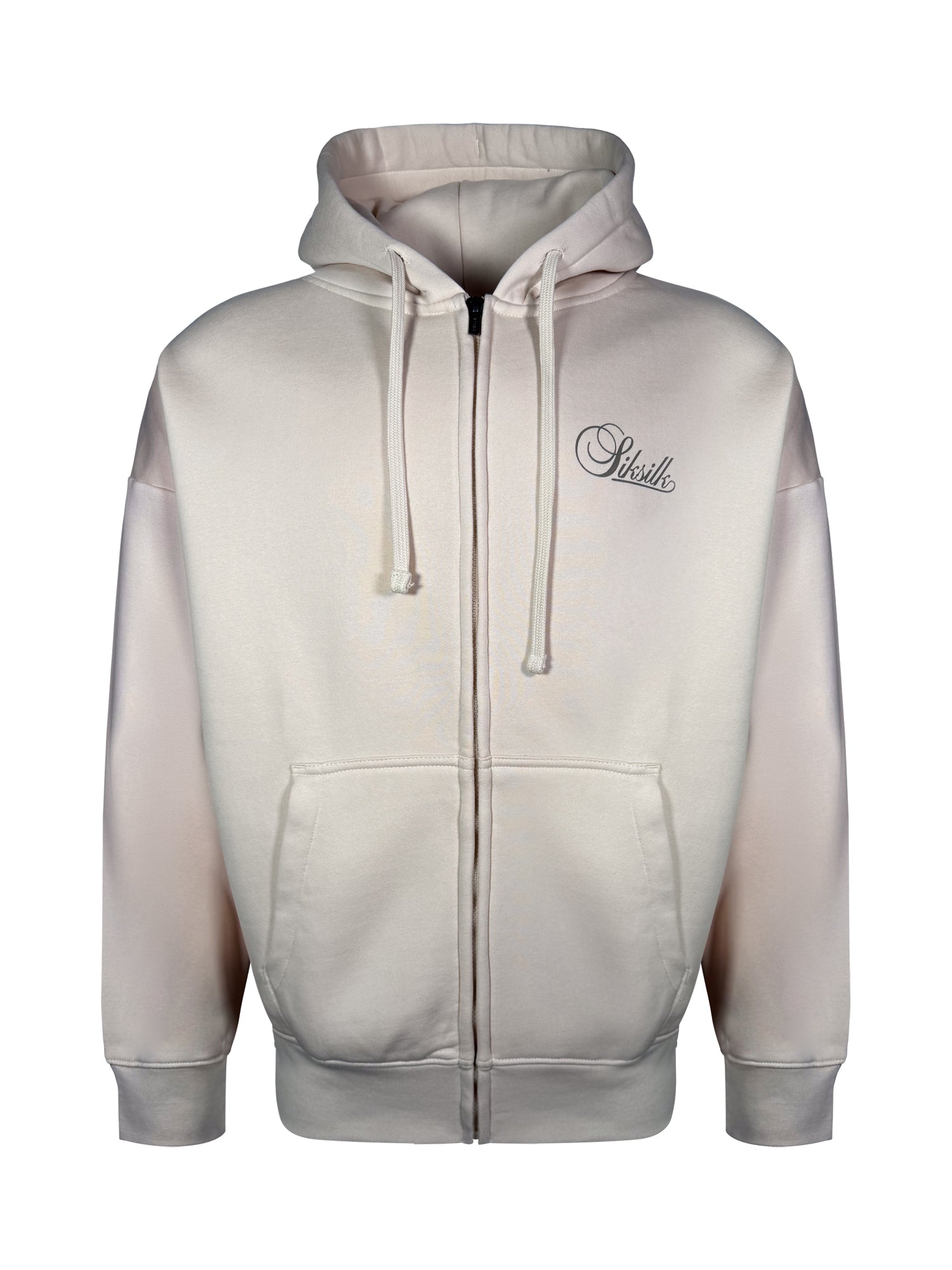 Essentials Full Zip Hoodie in Ecru Sweat Jackets SikSilk