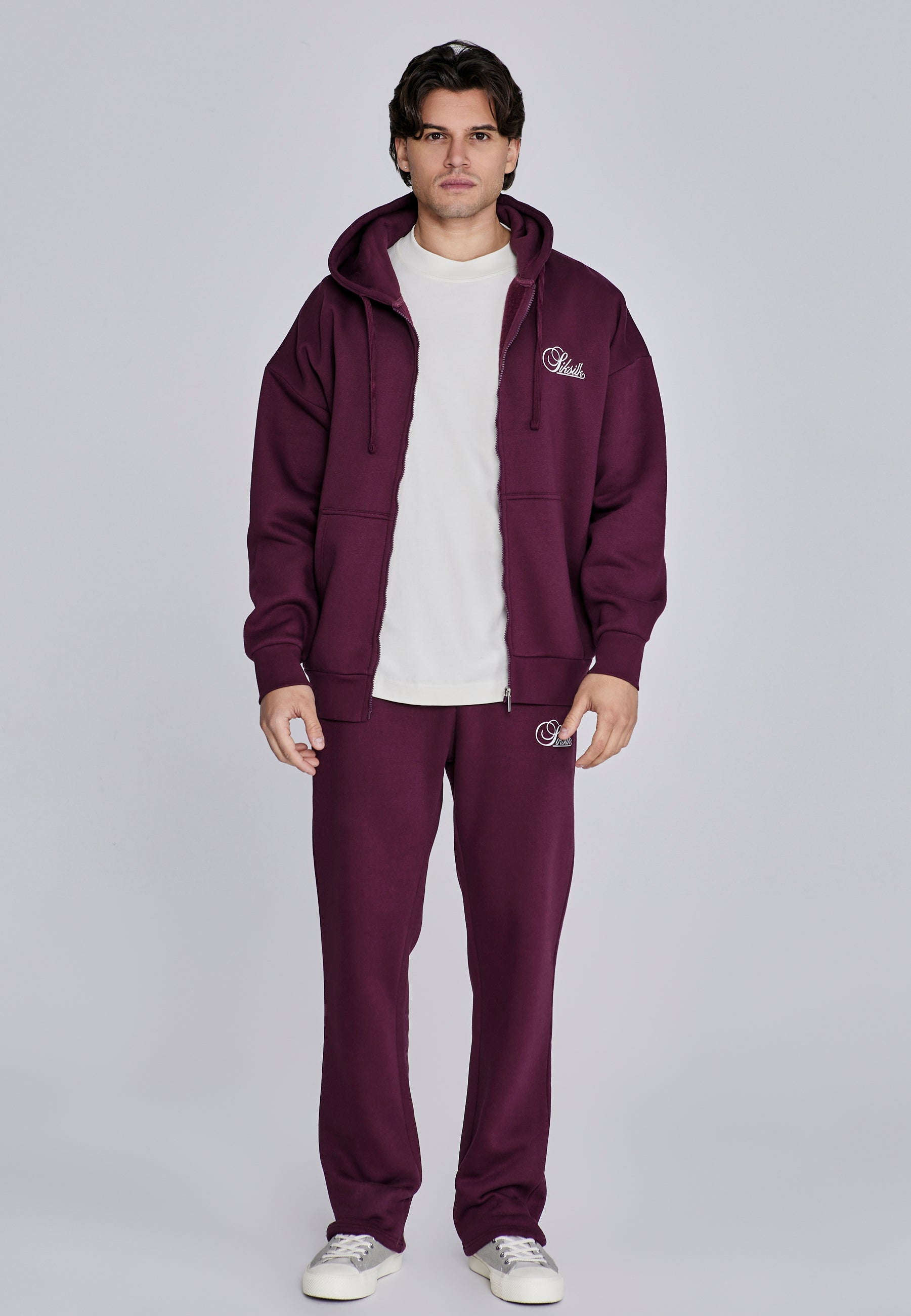 Essentials Track Pants in Burgundy Pants SikSilk