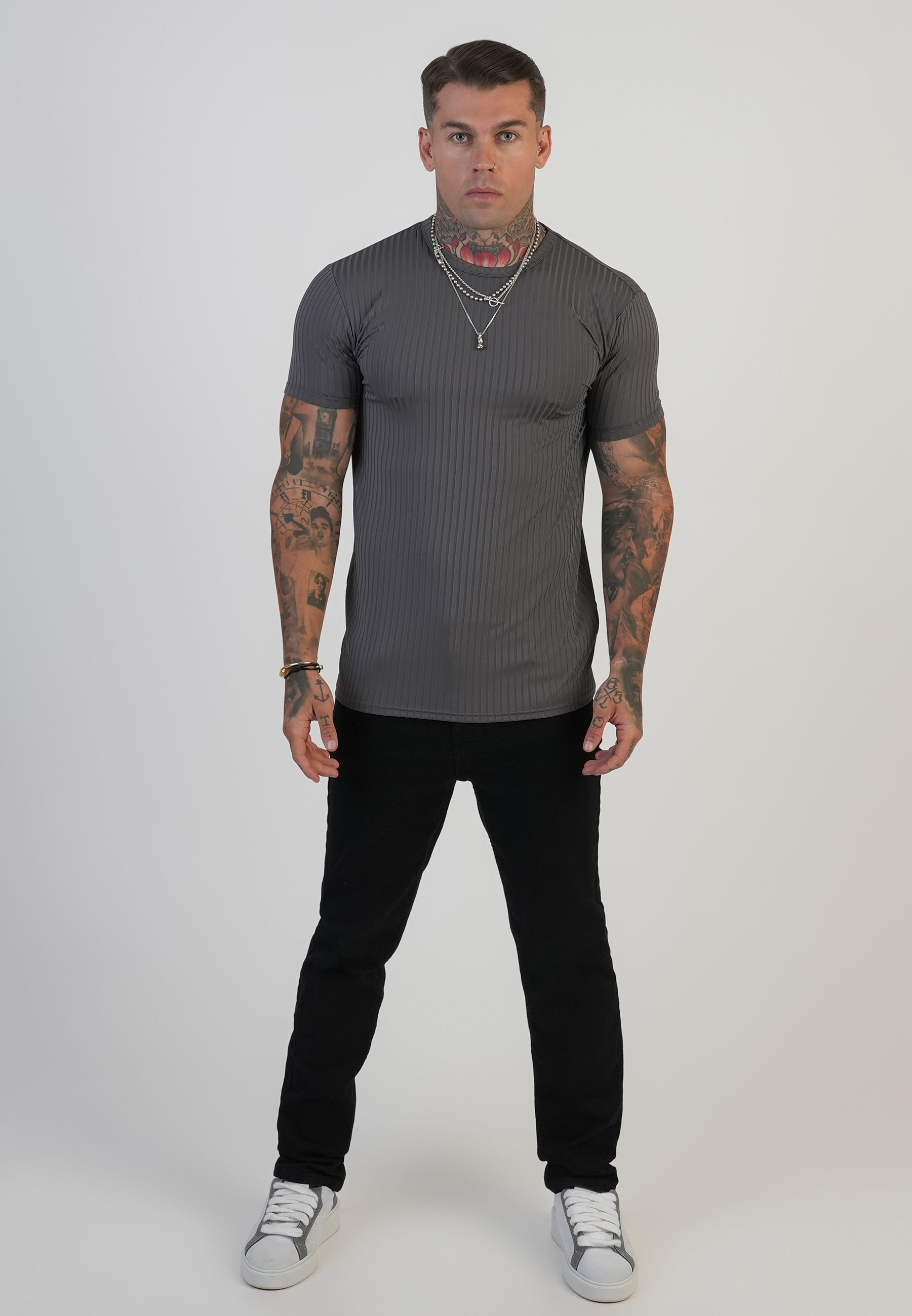 Muscle Fit T-Shirt in Dark Brown T-Shirts SikSilk
