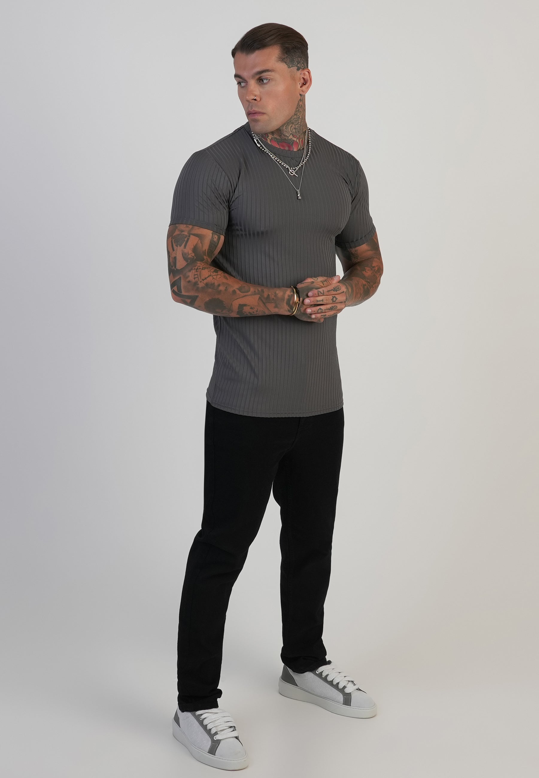 Muscle Fit T-Shirt in Dark Brown T-Shirts SikSilk
