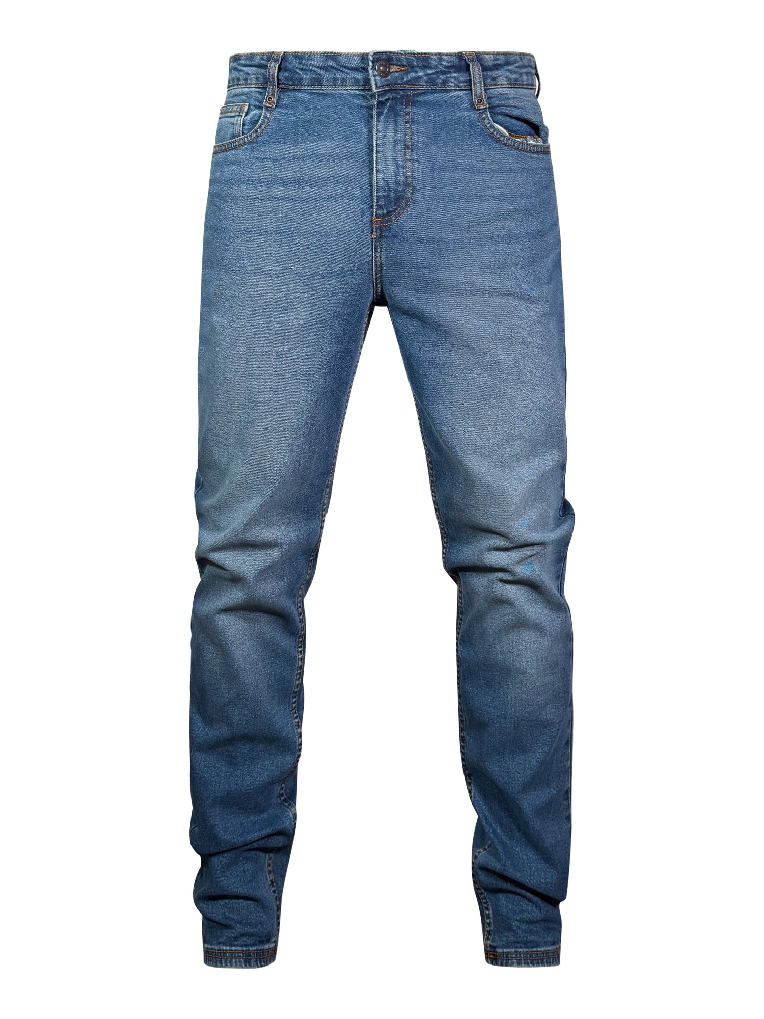 Slim fit jeans in washed mid blue