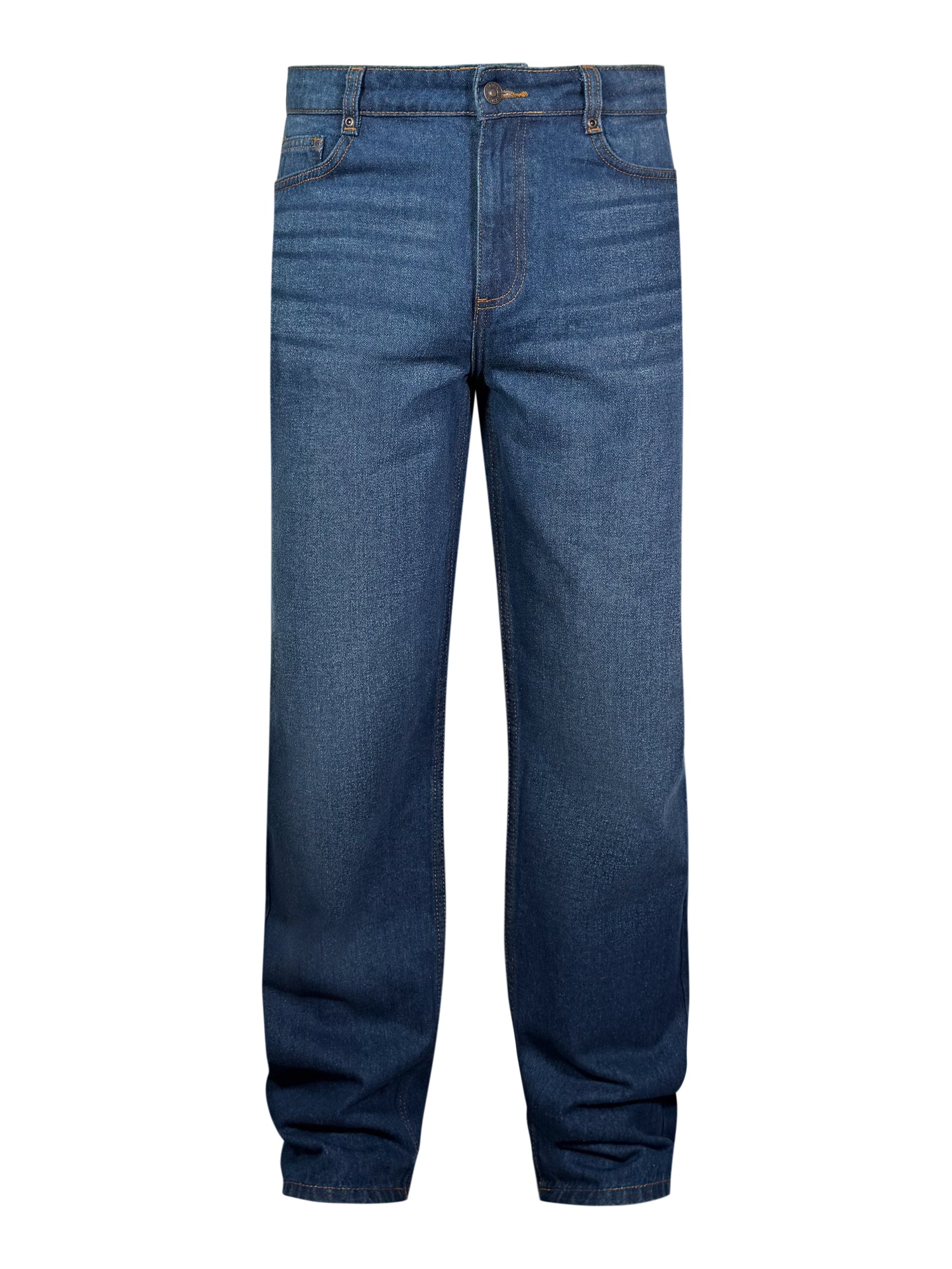 Straight fit jeans in washed dark blue