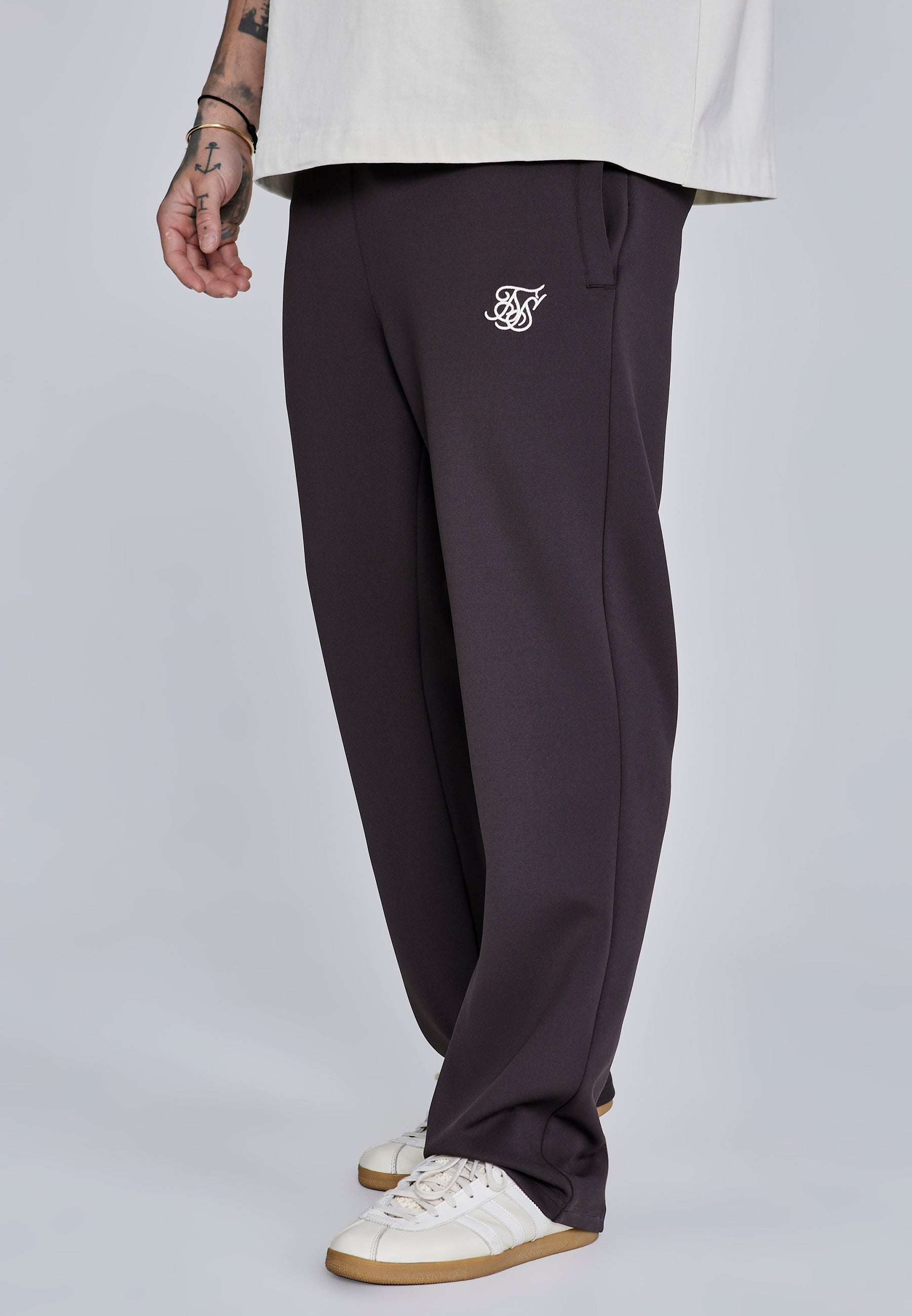 Essentials Poly Track Pants in Brown Pants SikSilk
