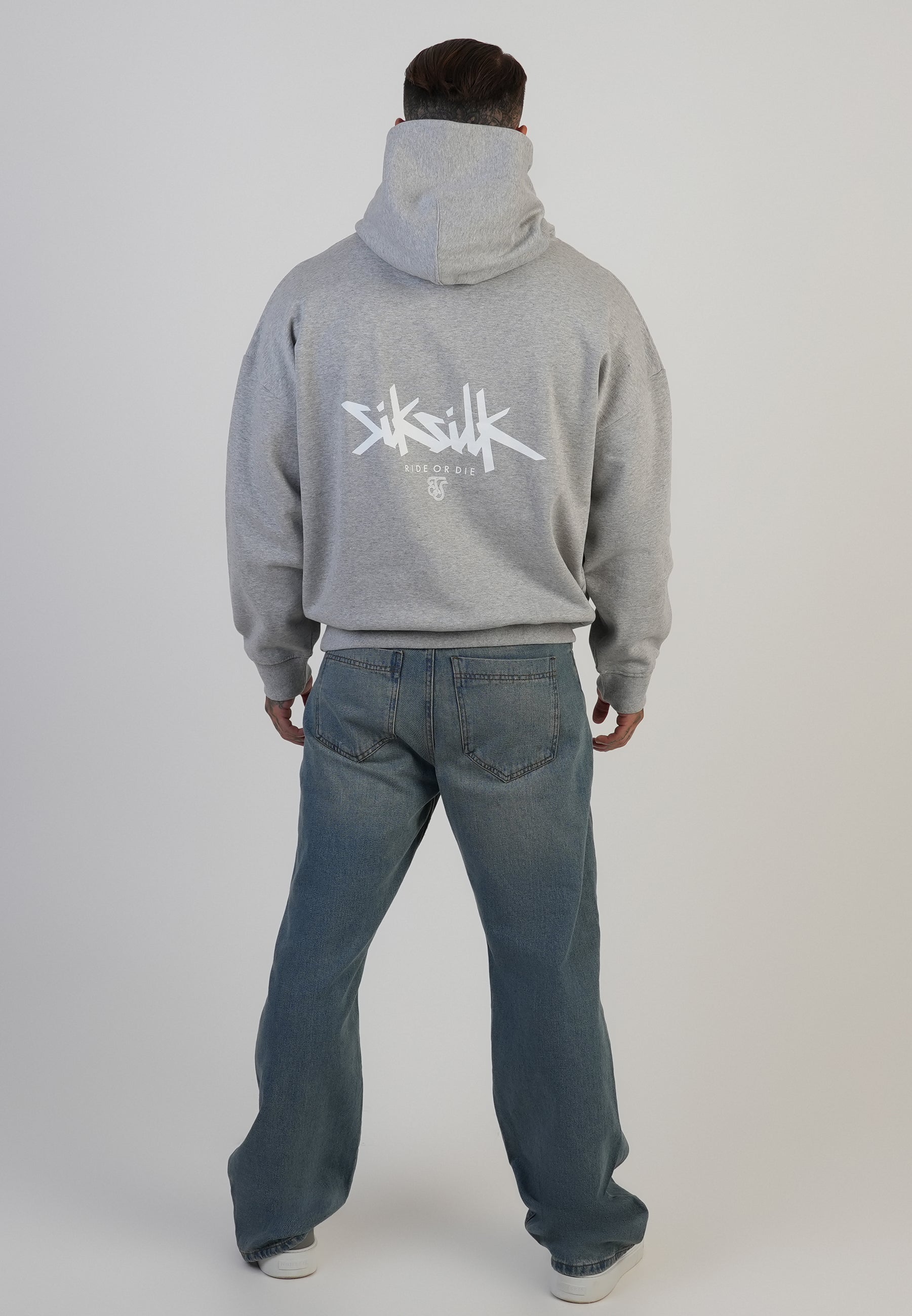 Graphic Hoodie in Grey Marl Hoodie SikSilk