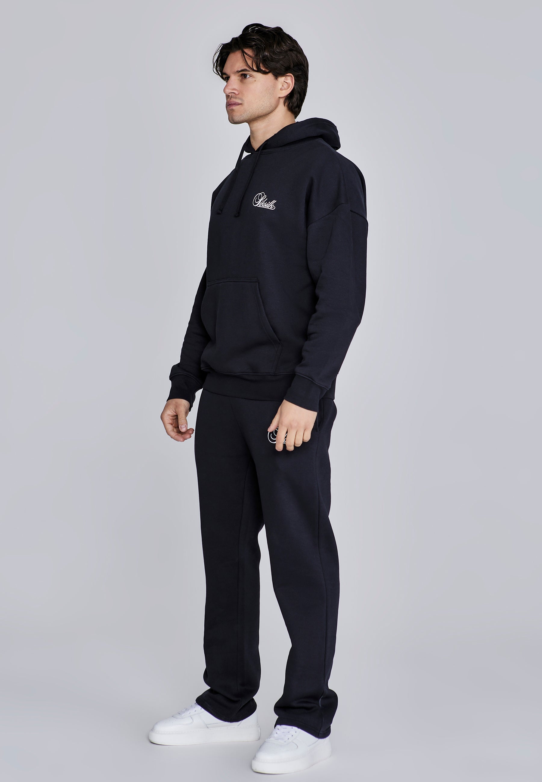 Hoodie and Joggers Set in Black Sets SikSilk