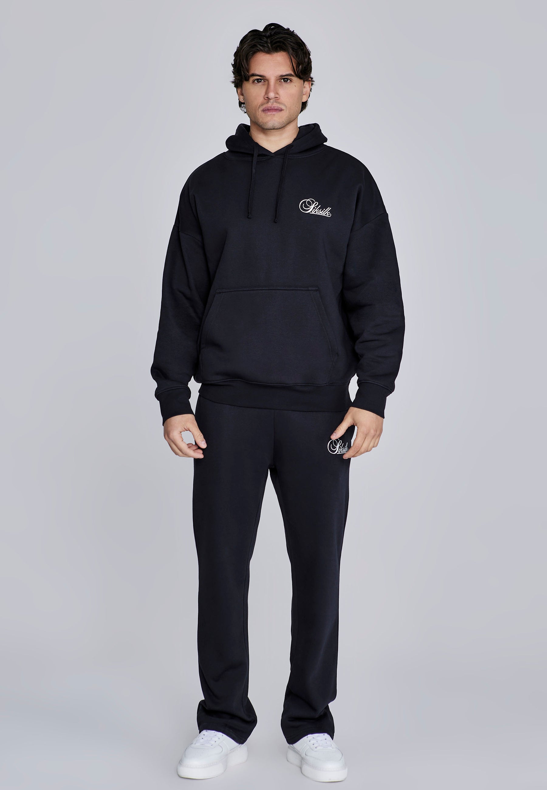 Hoodie and Joggers Set in Black Sets SikSilk