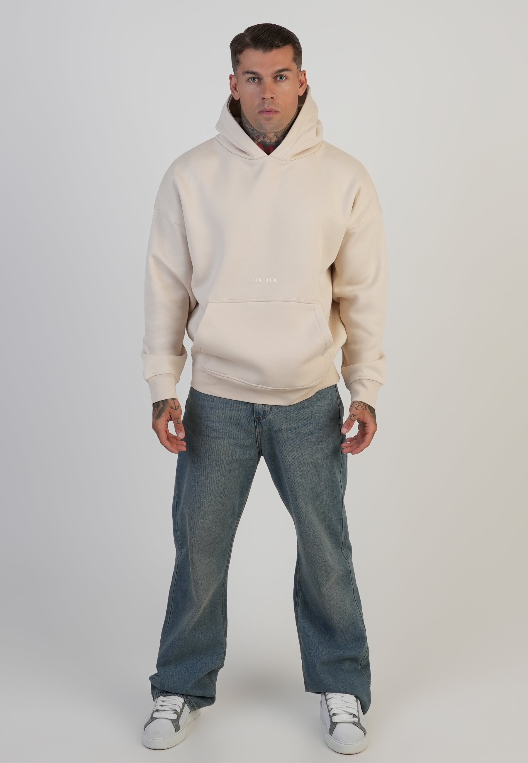 Graphic Hoodie in Ecru Hoodie SikSilk