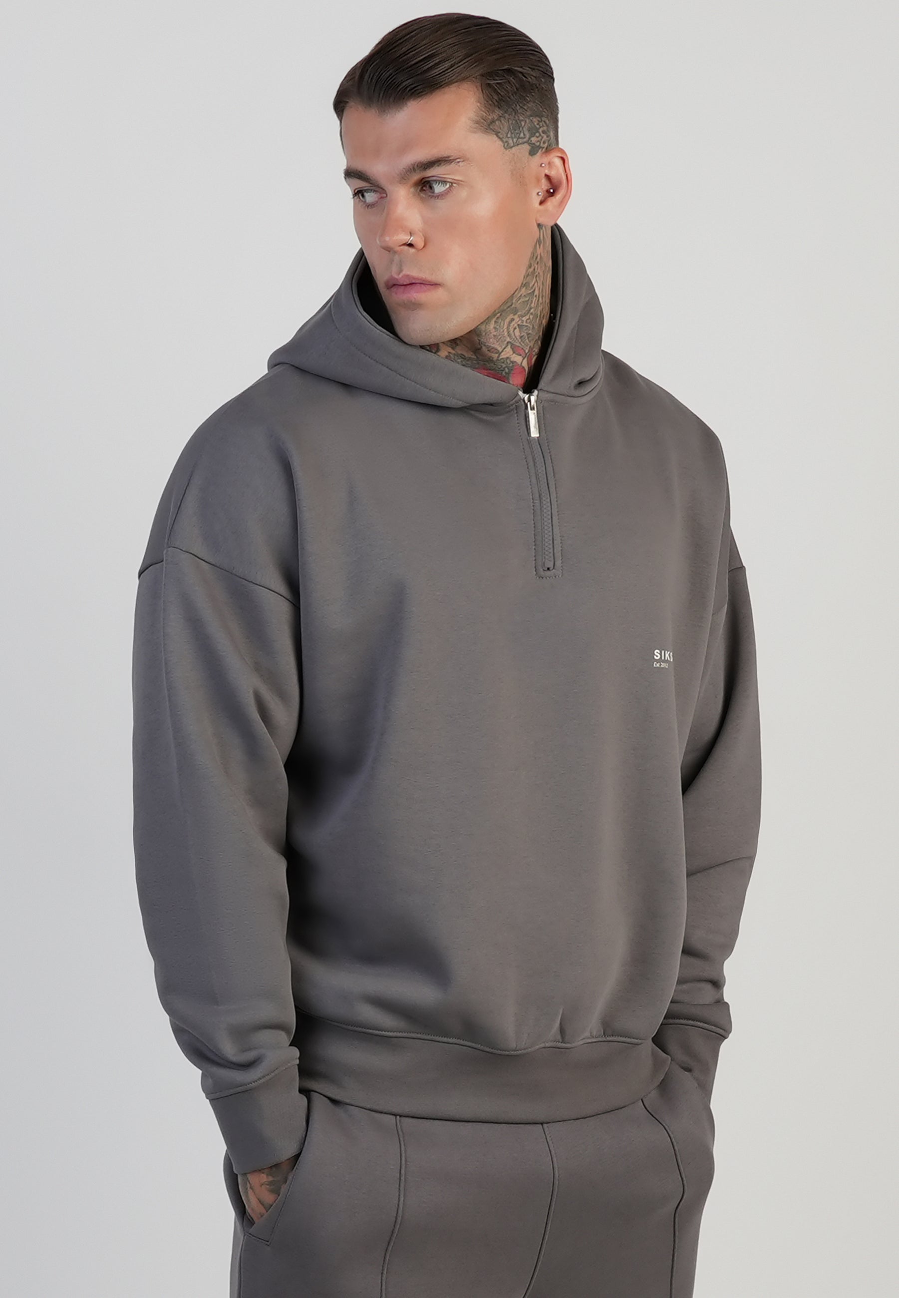 Graphic Hoodie in Grey Hoodie SikSilk
