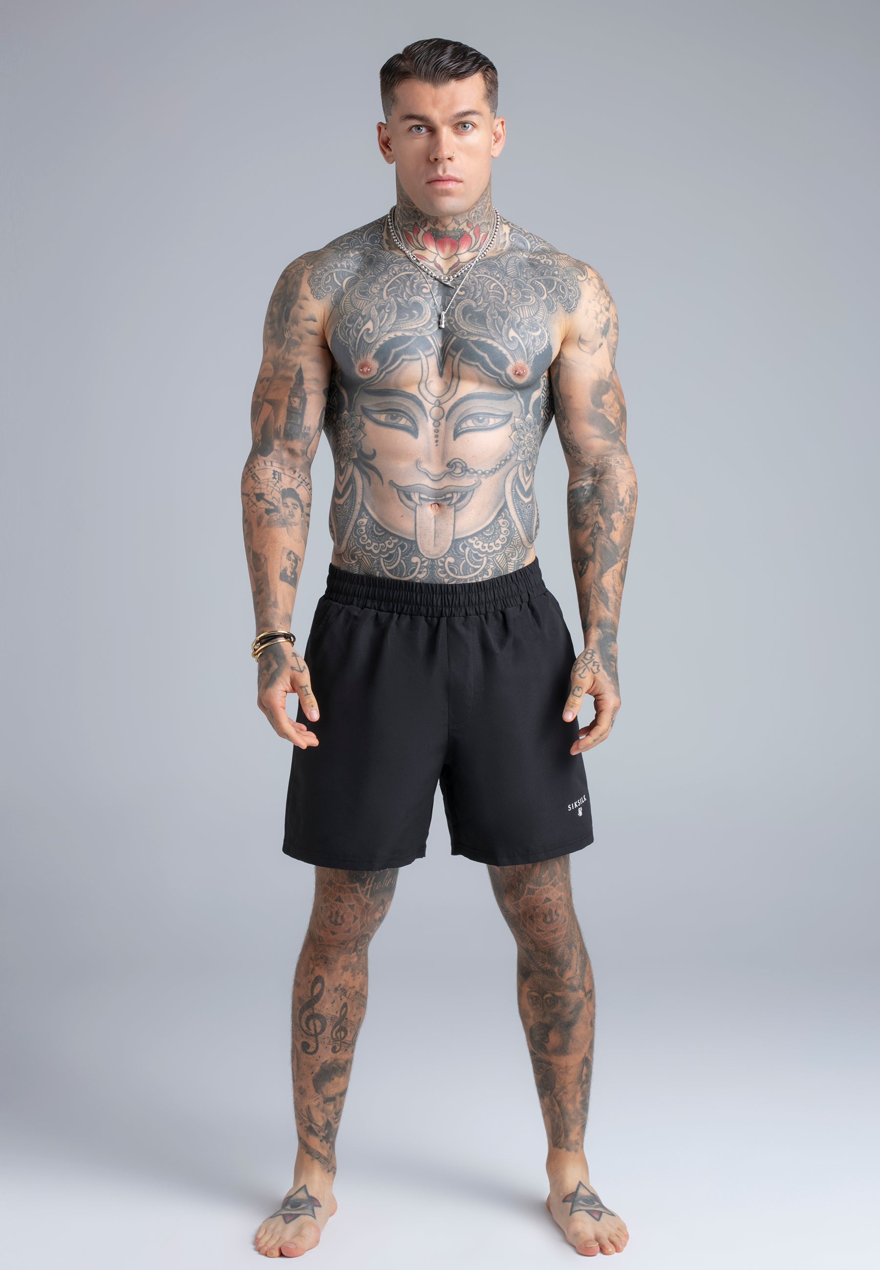Swim Shorts in Black Swimming trunks SikSilk