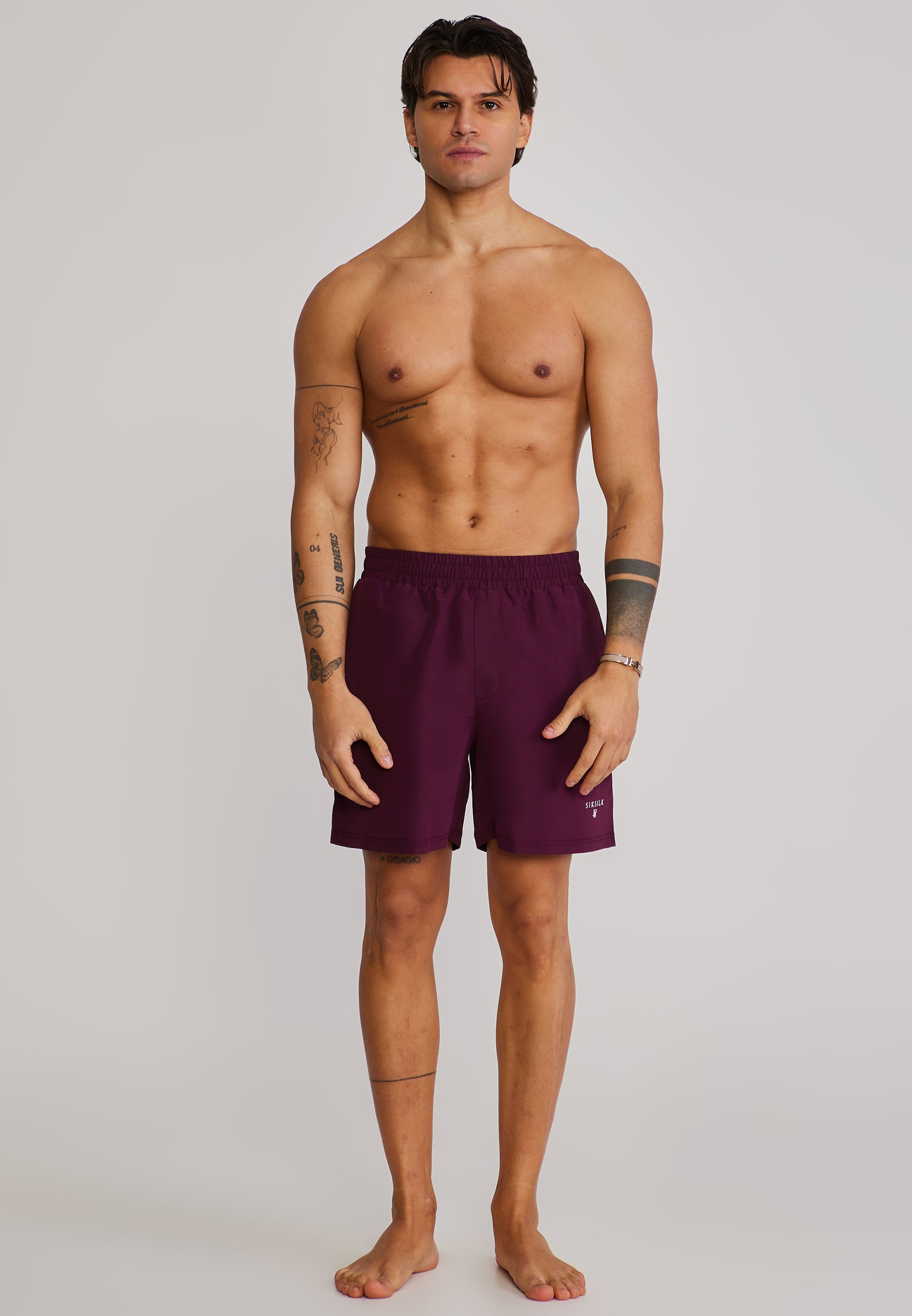 Swim shorts in burgundy Swim trunks SikSilk